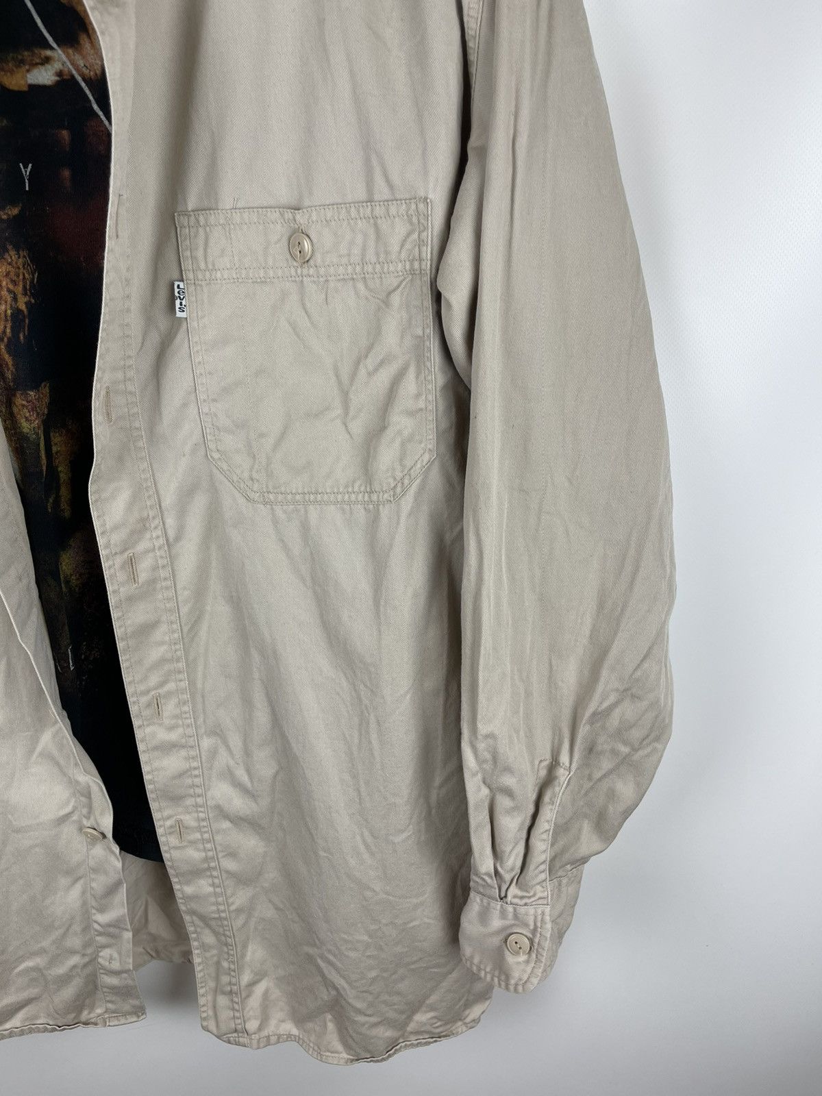 Levi's Levi’s vintage 90s beige denim tab shirt overshirt oversized Size US L / EU 52-54 / 3 - 6 Thumbnail