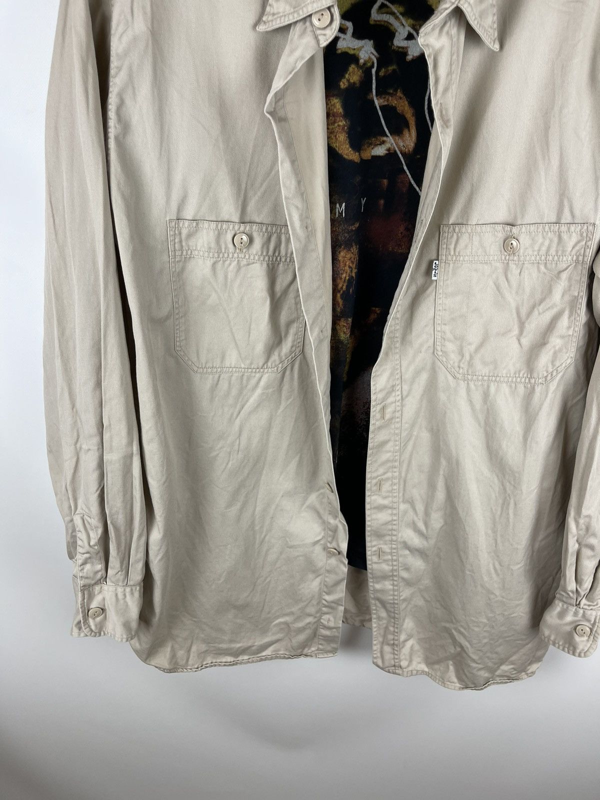Levi's Levi’s vintage 90s beige denim tab shirt overshirt oversized Size US L / EU 52-54 / 3 - 3 Thumbnail