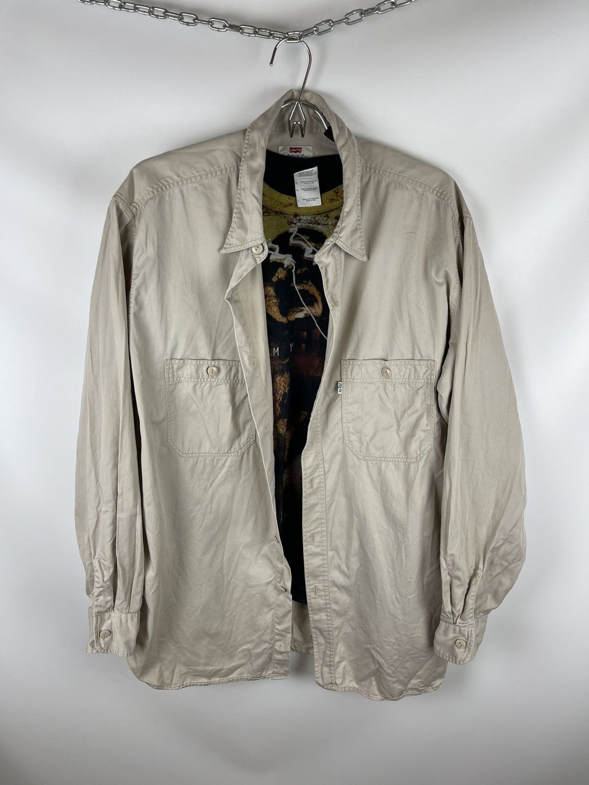 Levi's Levi’s vintage 90s beige denim tab shirt overshirt oversized Size US L / EU 52-54 / 3 - 1 Thumbnail