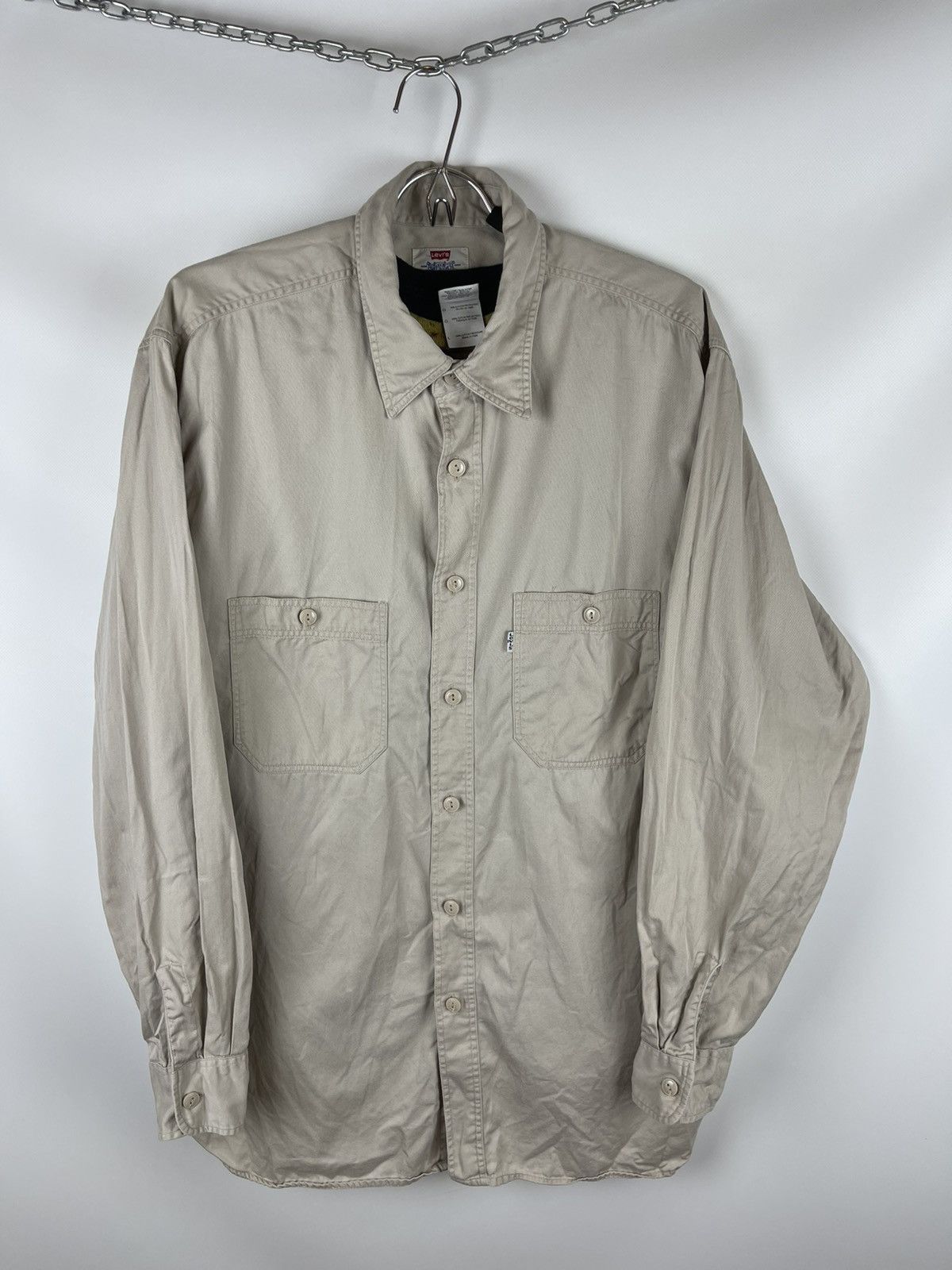 Levi's Levi’s vintage 90s beige denim tab shirt overshirt oversized Size US L / EU 52-54 / 3 - 10 Thumbnail
