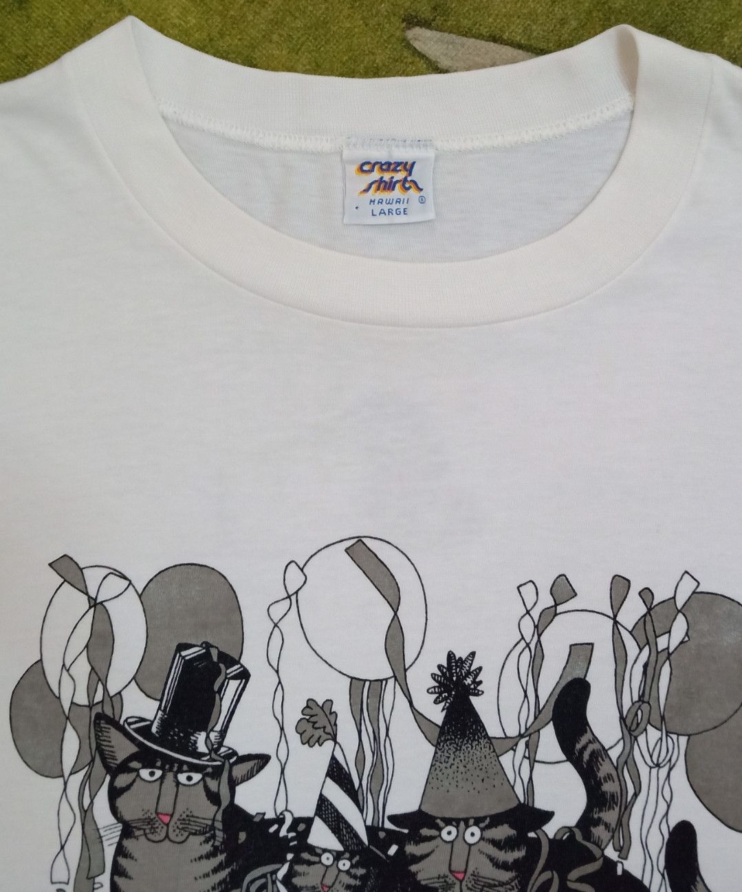 Vintage Vintage 90s B Kliban Cat "Happy New Year" T-shirt Size US L / EU 52-54 / 3 - 6 Thumbnail