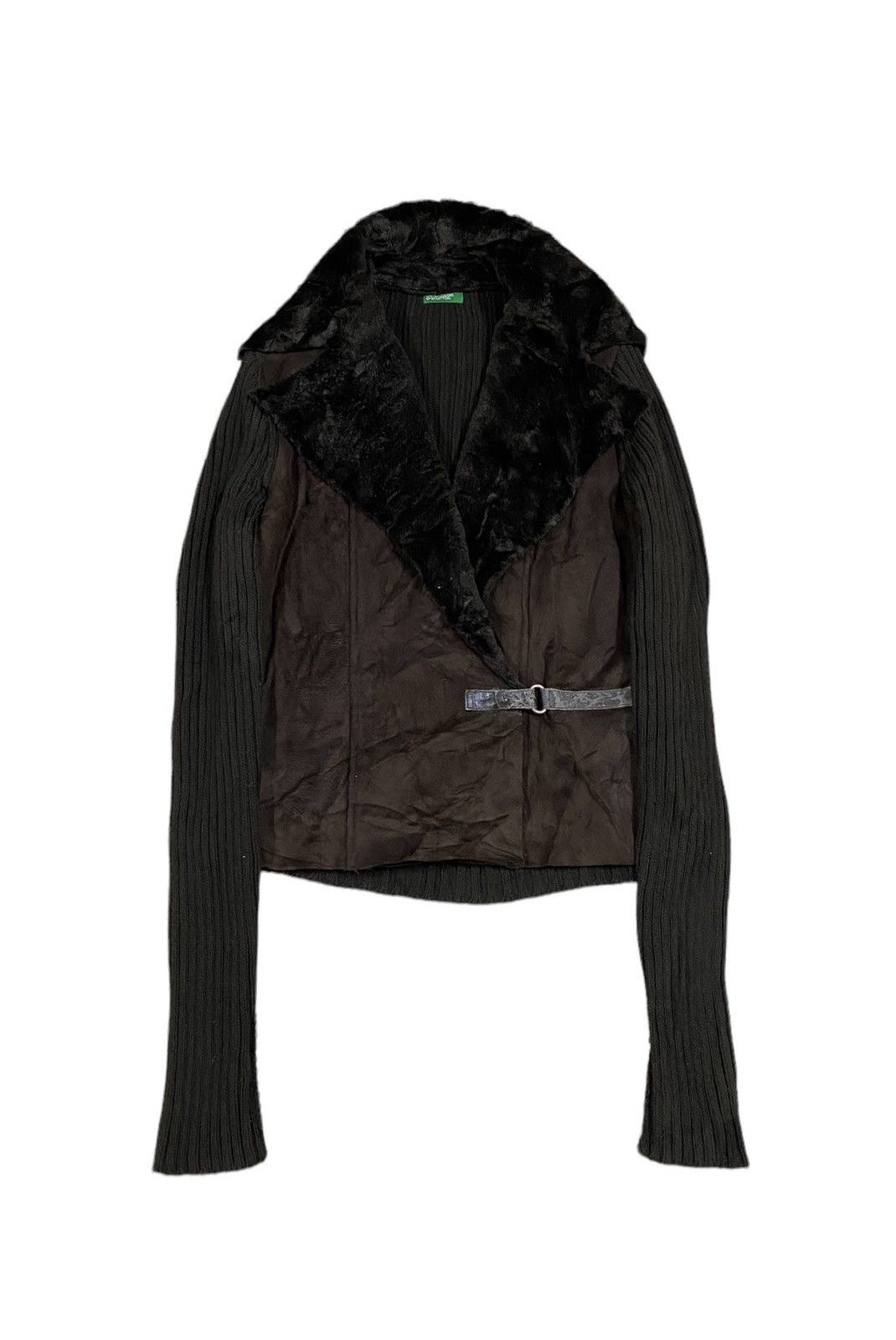 image of Maison Margiela x United Colors Of Benetton Vtgunited Colors Of Beneton Faur Fux Cropped Hybrid Jac
