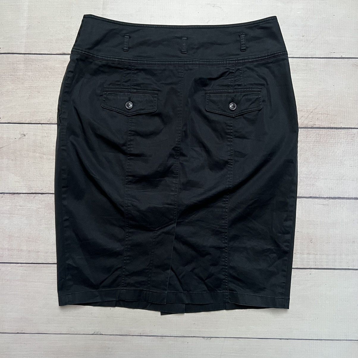Burberry × Designer Burberry Burberrys Midi Skirt Black Buttons Y2K Size 32" / US 10 / IT 46 - 4 Thumbnail