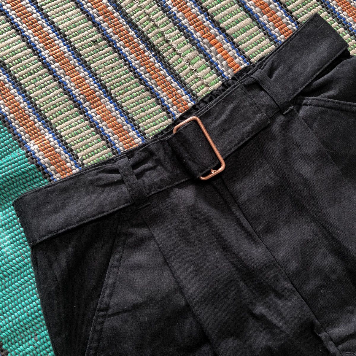 Jean Paul Gaultier Junior Gaultier Black Pleats Belted Pants Size US 30 / EU 46 - 4 Thumbnail