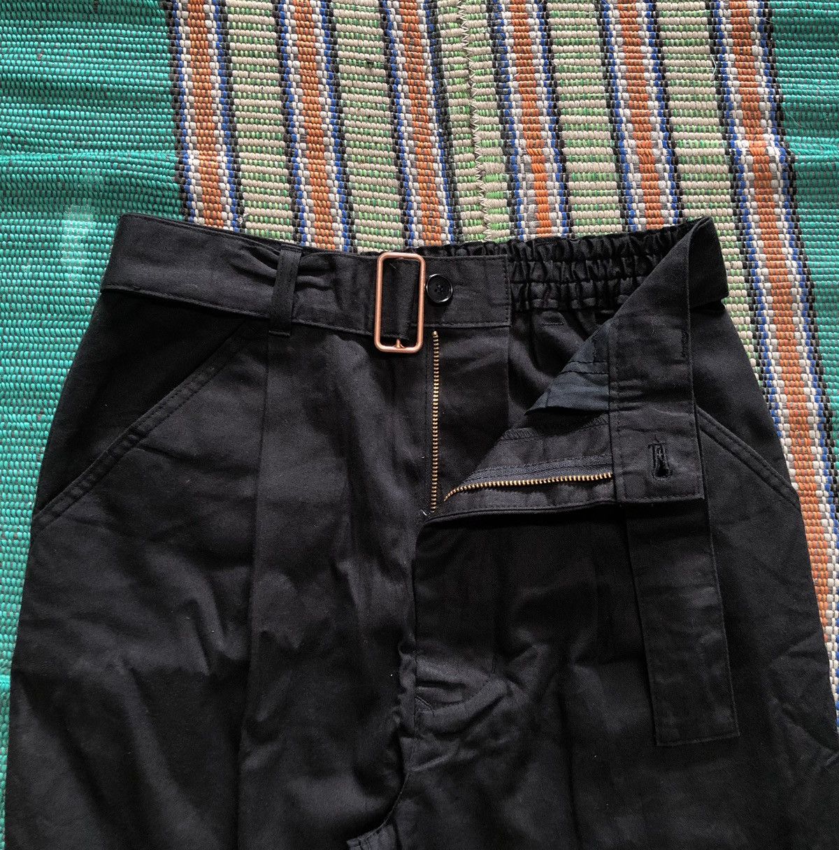 Jean Paul Gaultier Junior Gaultier Black Pleats Belted Pants Size US 30 / EU 46 - 3 Thumbnail