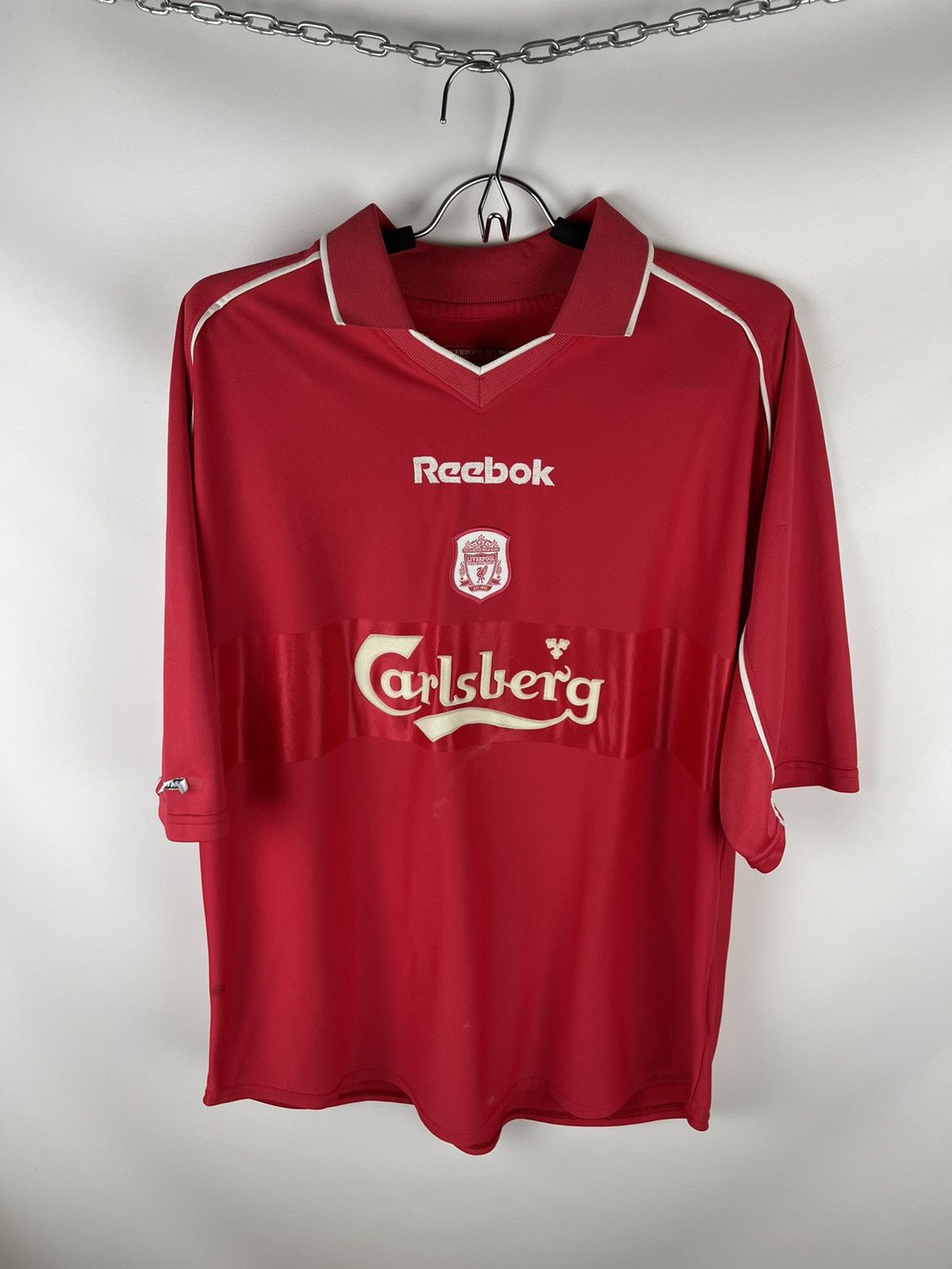 Reebok Reebok Liverpool 2000 2002 home #11 Lussey soccer jersey Size US XL / EU 56 / 4 - 1 Thumbnail