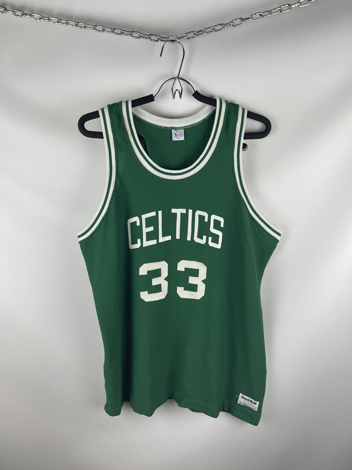 MacGregor sand Knit MacGregor vintage 90s NBA Boston Celtics #33 shirt Size US XL / EU 56 / 4 - 1 Thumbnail