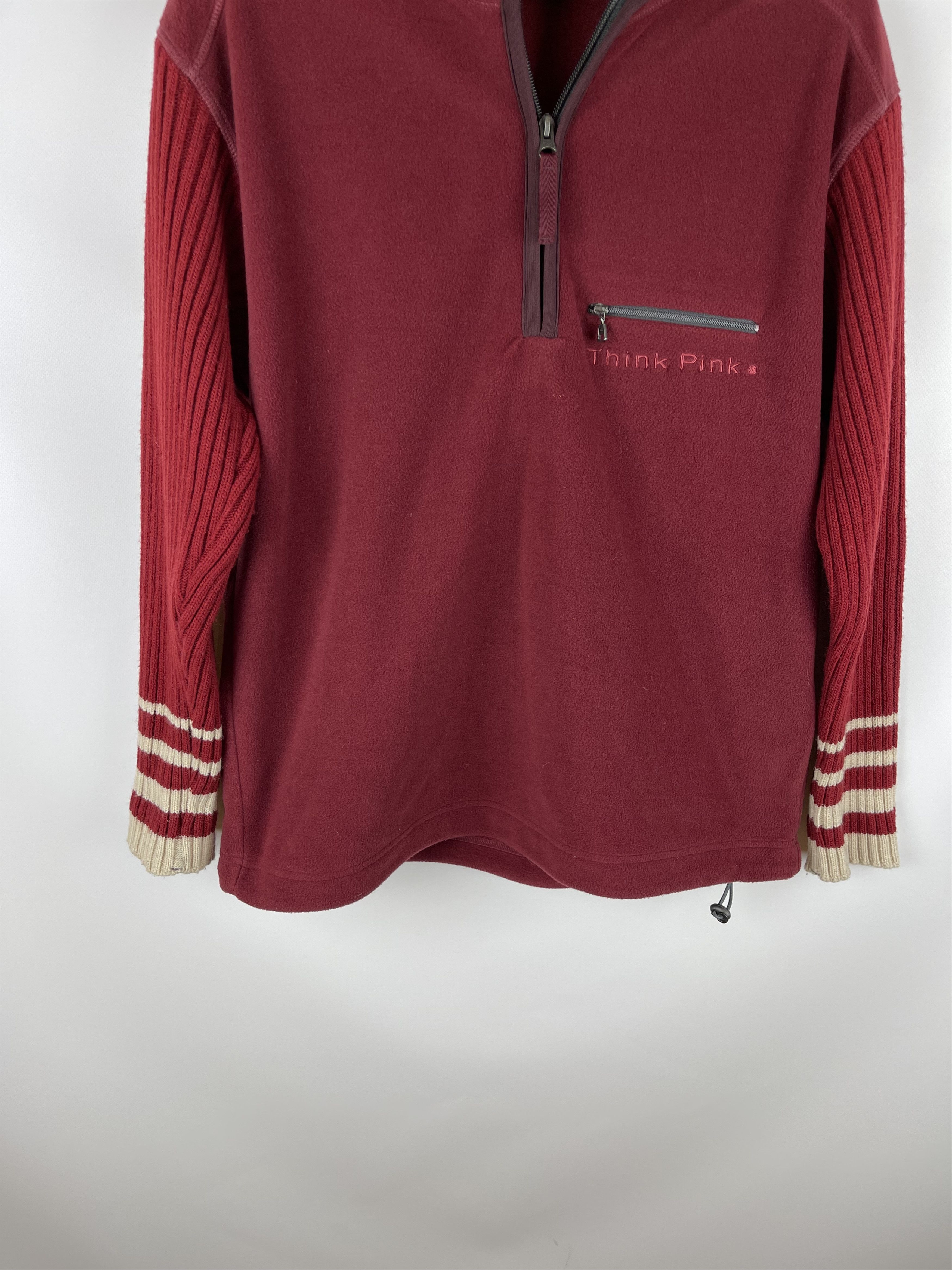 Japanese Brand Think Pink vintage fleece with wool sleeve hype jacket Size US S / EU 44-46 / 1 - 4 Thumbnail