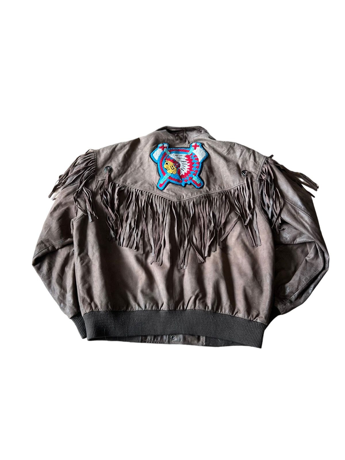 Vintage Vintage 70s Fringe Leather Jacket Indigenous Native Genuine Size US XL / EU 56 / 4 - 1 Thumbnail