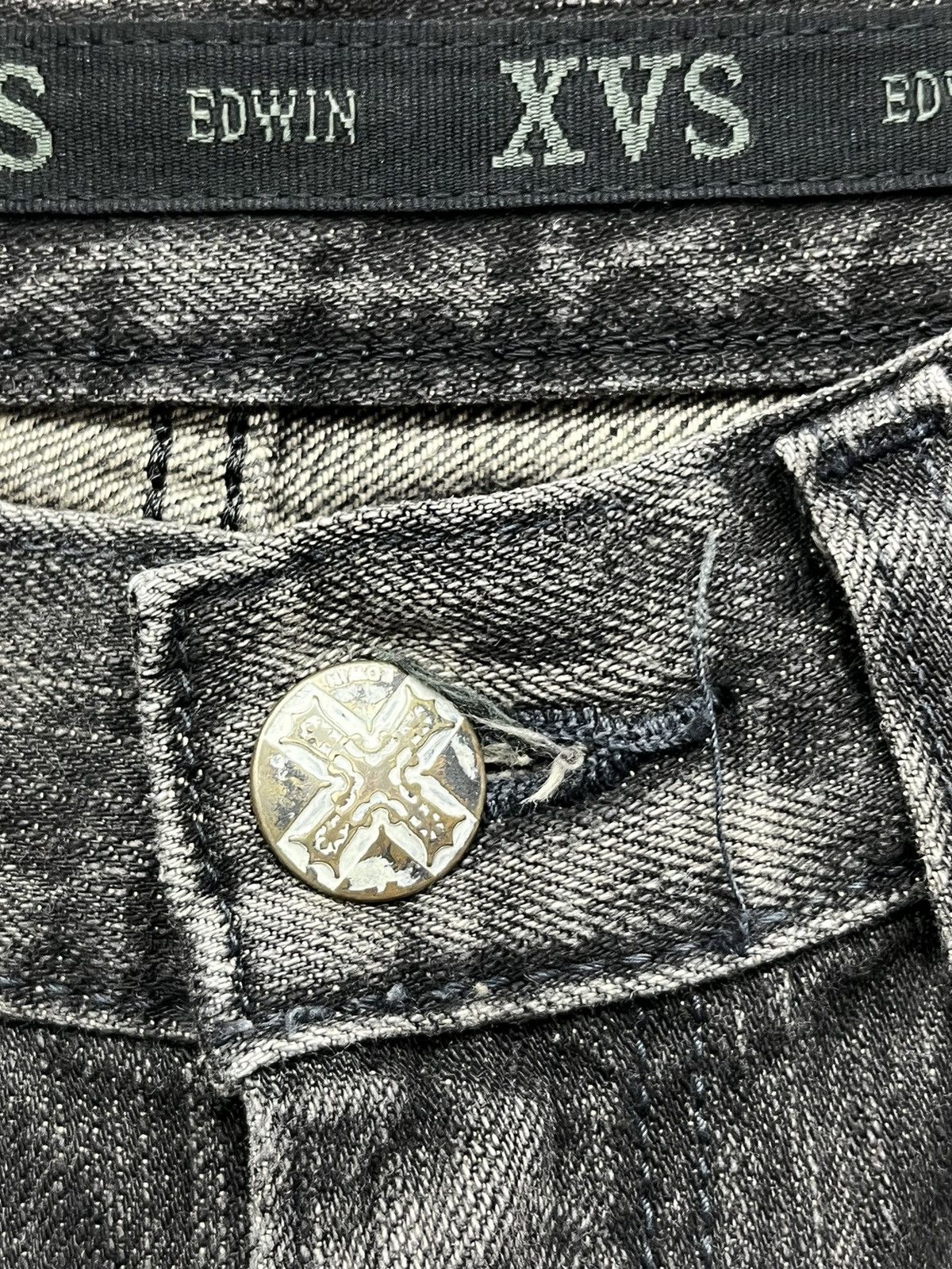Edwin 🔥EDWIN XVS JAPAN Vintage Distressed Black Minimalist Flare Size US 31 - 7 Thumbnail