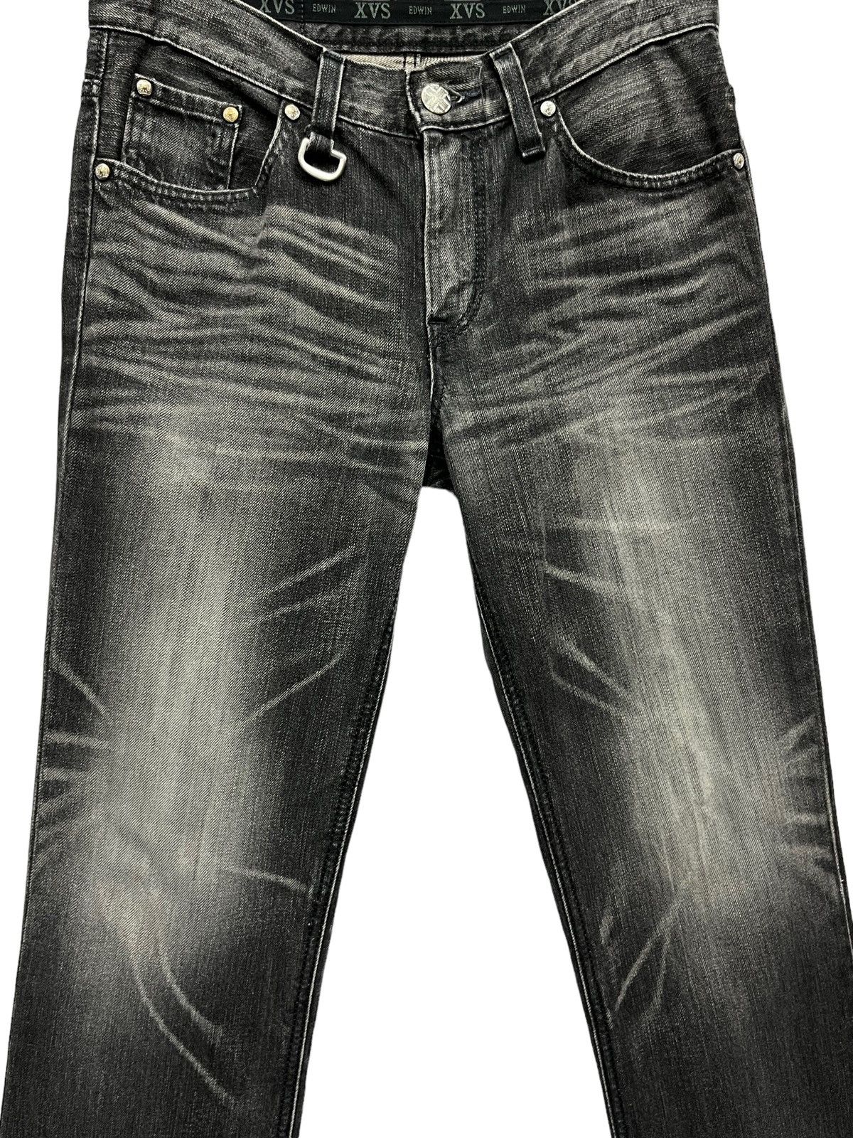 Edwin 🔥EDWIN XVS JAPAN Vintage Distressed Black Minimalist Flare Size US 31 - 5 Thumbnail
