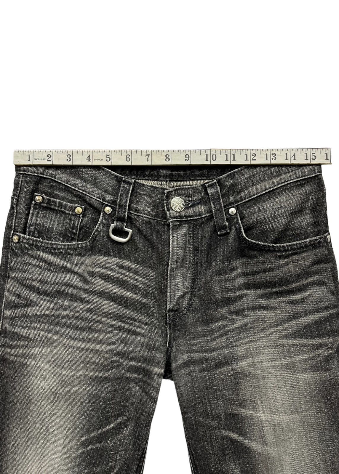 Edwin 🔥EDWIN XVS JAPAN Vintage Distressed Black Minimalist Flare Size US 31 - 12 Thumbnail