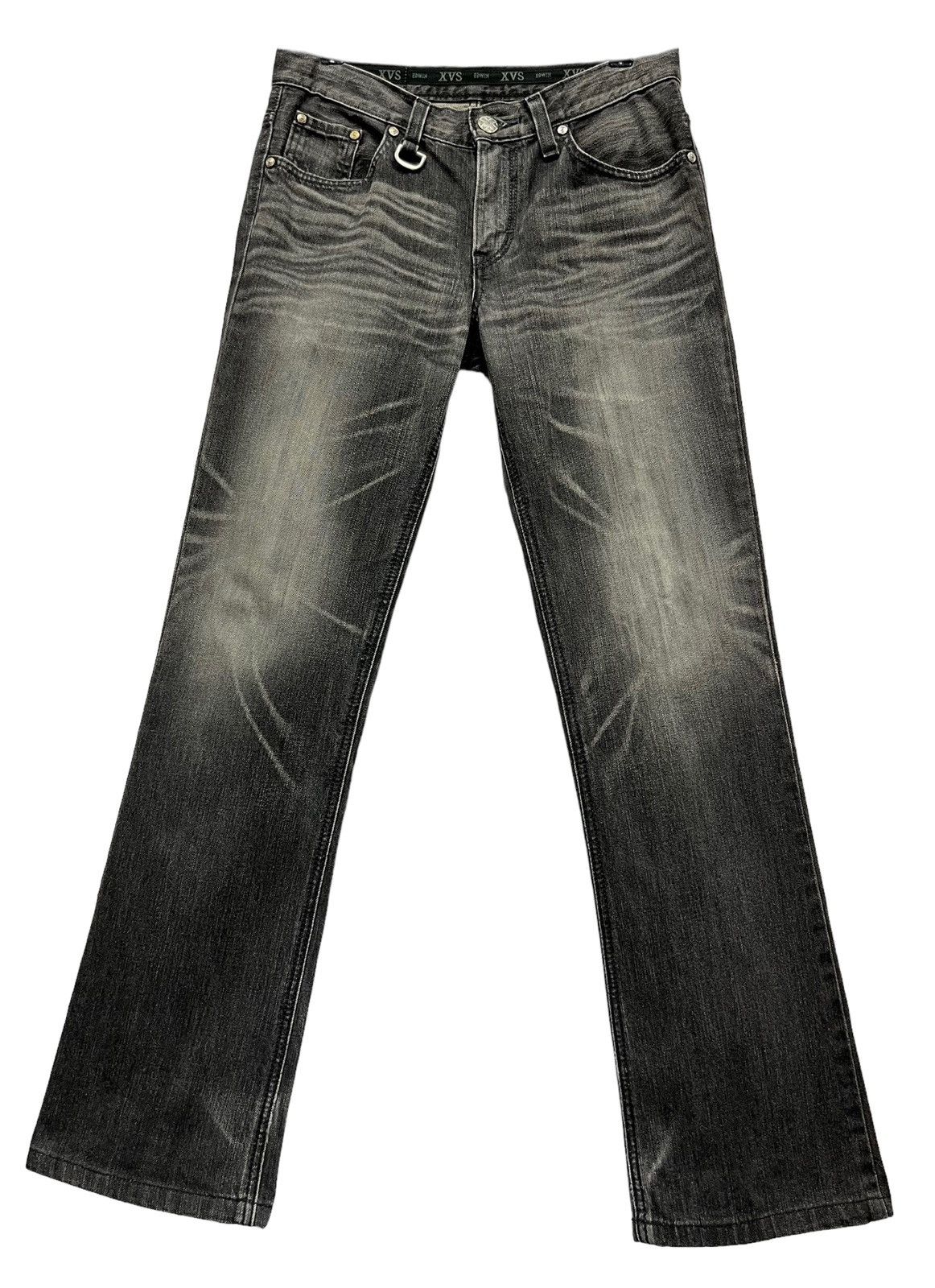 Edwin 🔥EDWIN XVS JAPAN Vintage Distressed Black Minimalist Flare Size US 31 - 4 Thumbnail