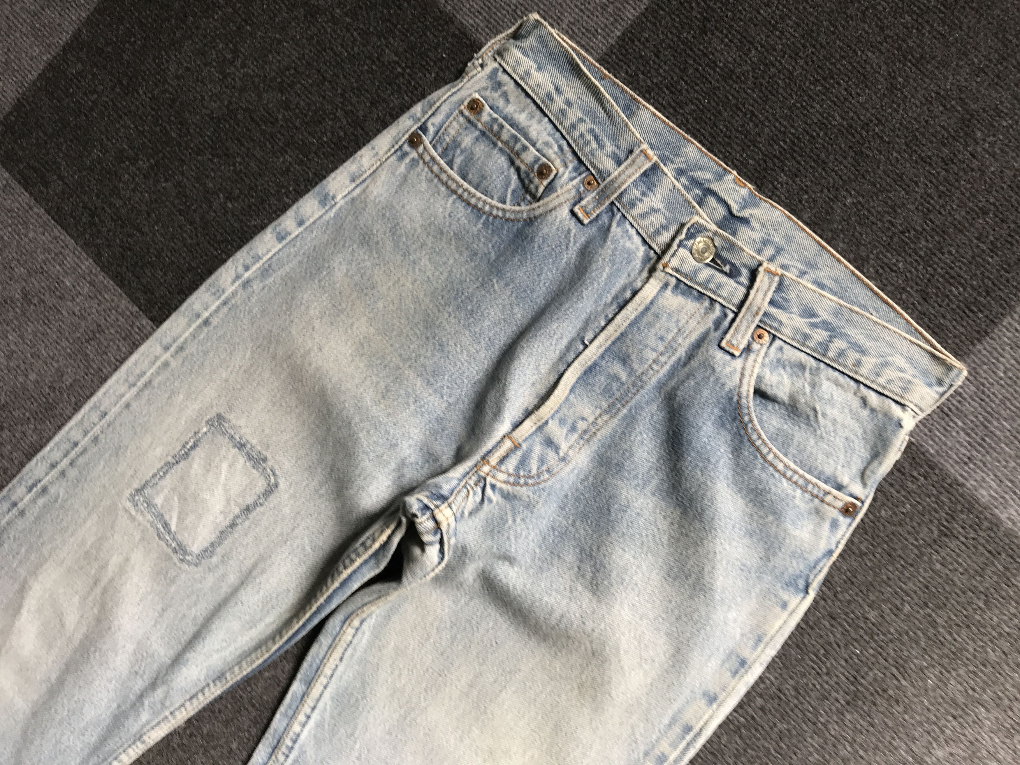 Levi's VLEV91 - Vtg Levis 501 80s Side Dam Distressed Jeans Size US 27 - 2 Thumbnail