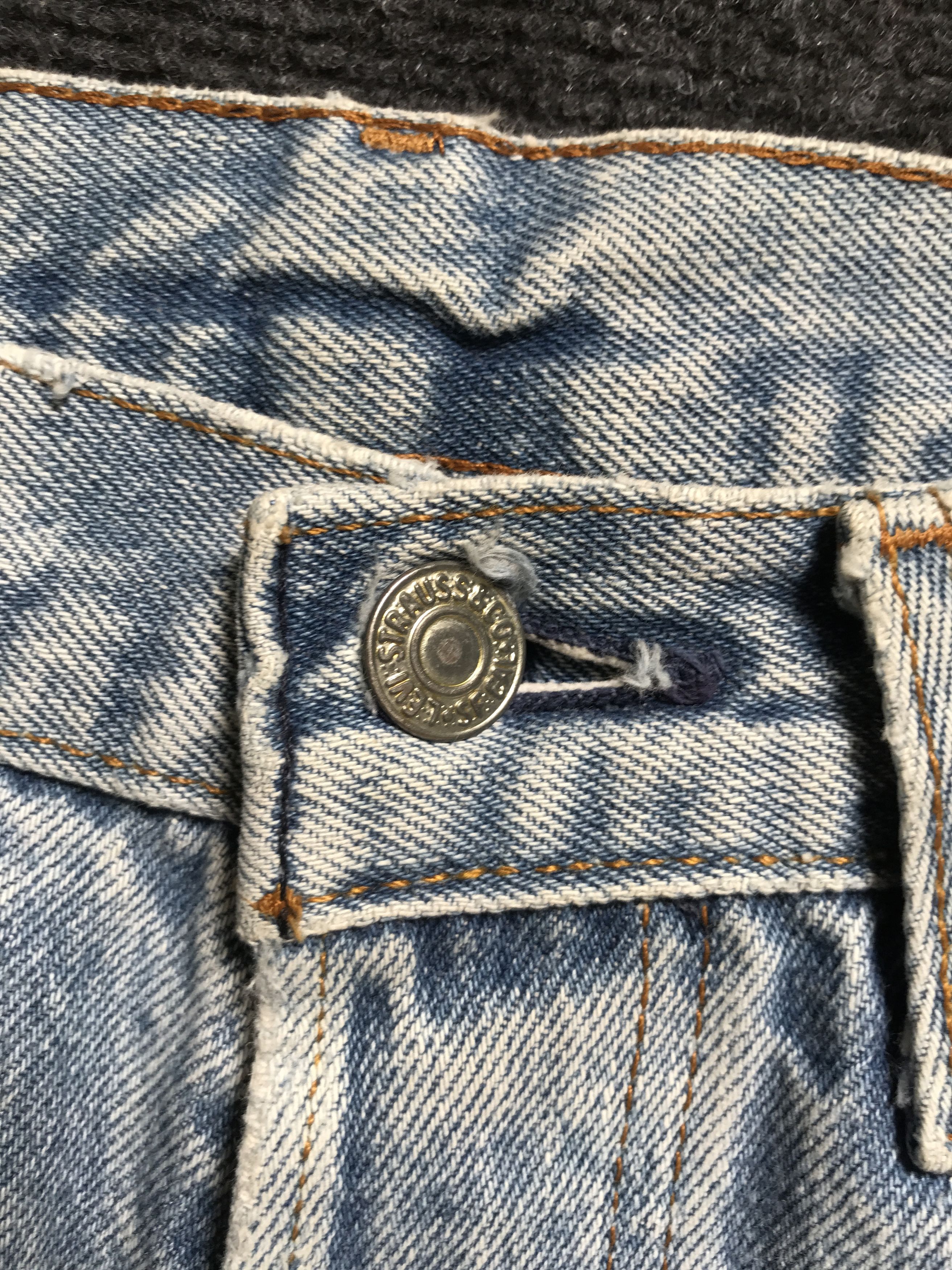 Levi's VLEV91 - Vtg Levis 501 80s Side Dam Distressed Jeans Size US 27 - 8 Thumbnail