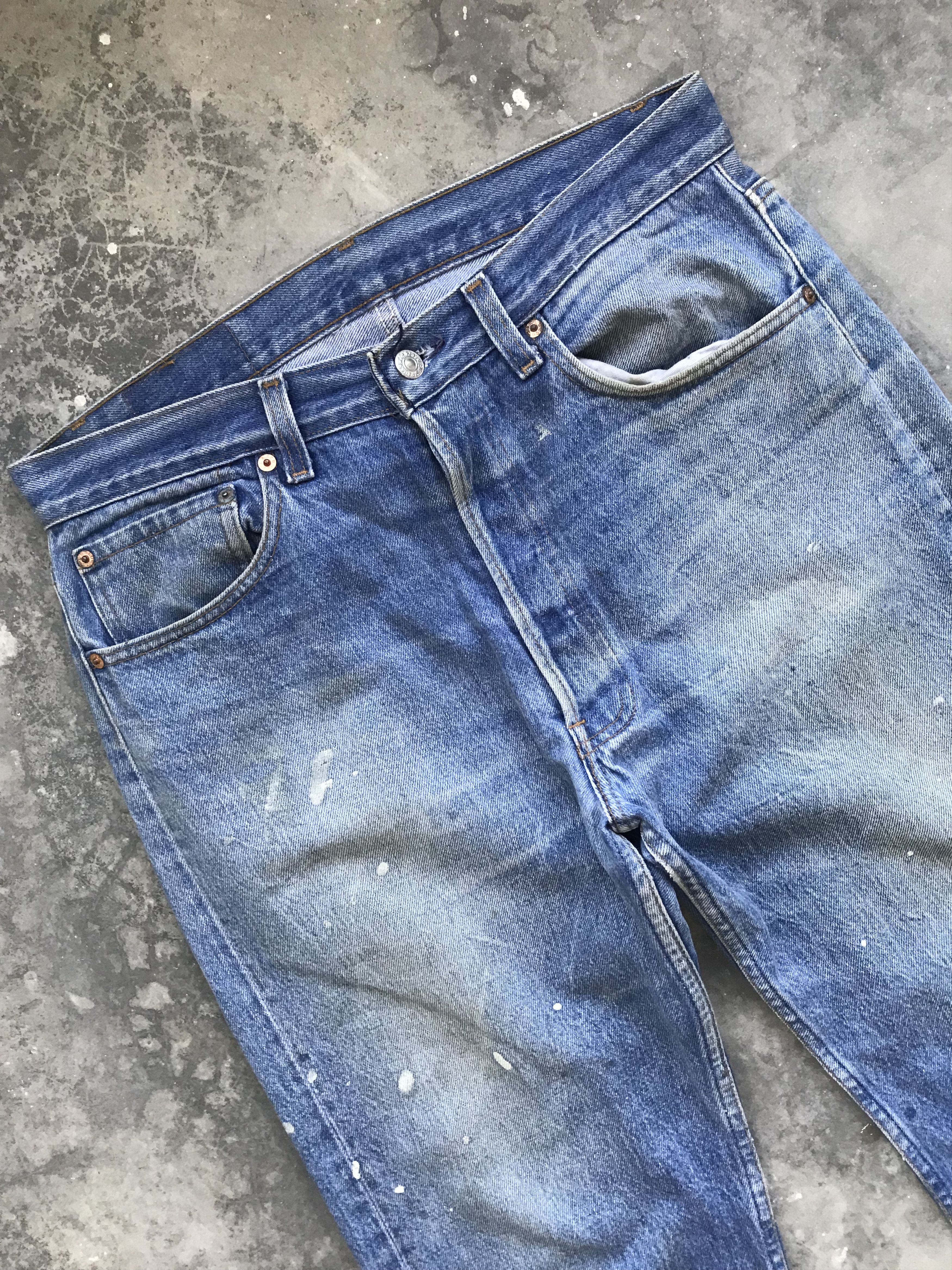 Levi's VLEV4 - Vintage Levis 501 Painted Distressed Denim Size US 31 - 2 Thumbnail