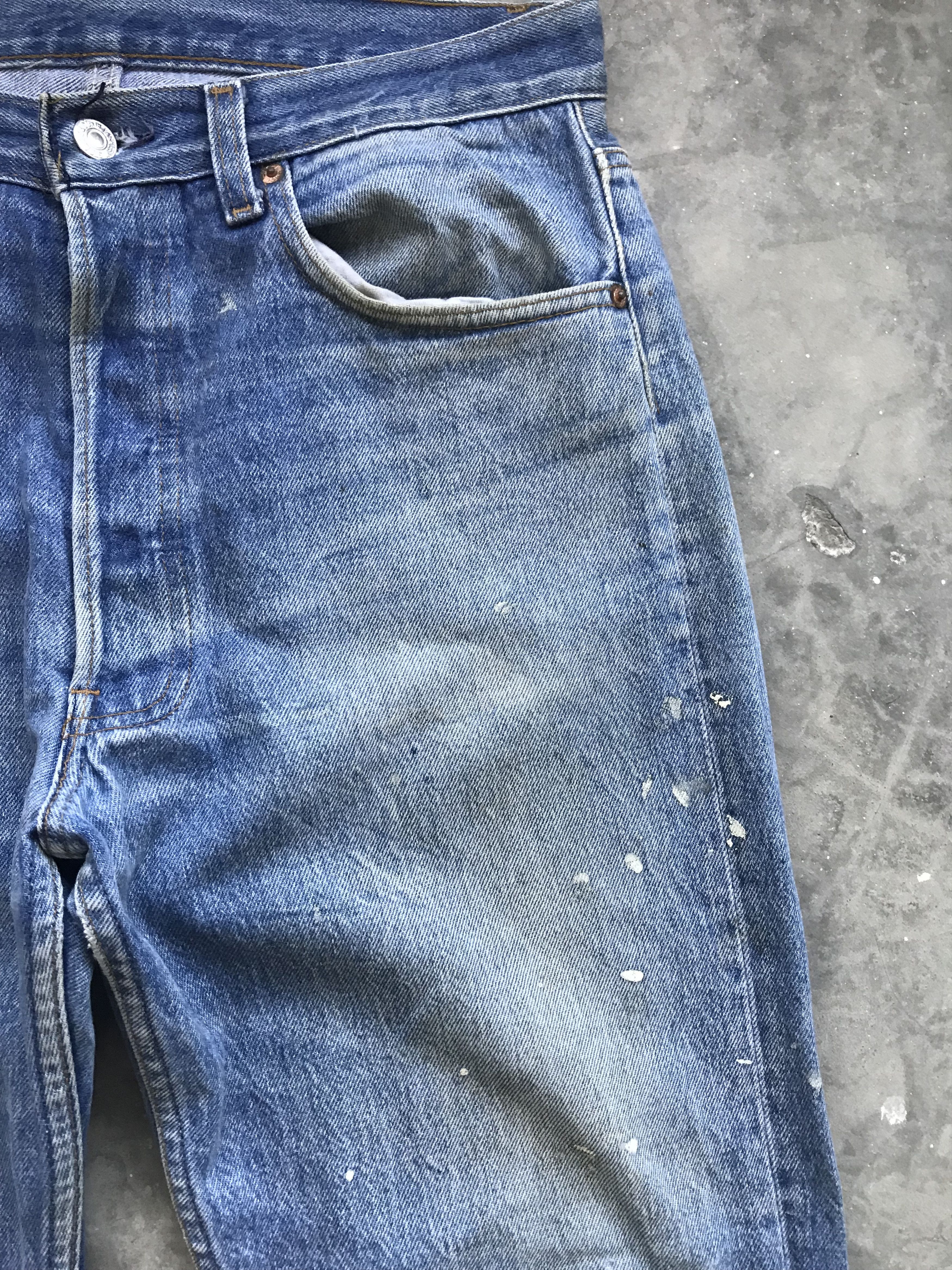 Levi's VLEV4 - Vintage Levis 501 Painted Distressed Denim Size US 31 - 6 Thumbnail