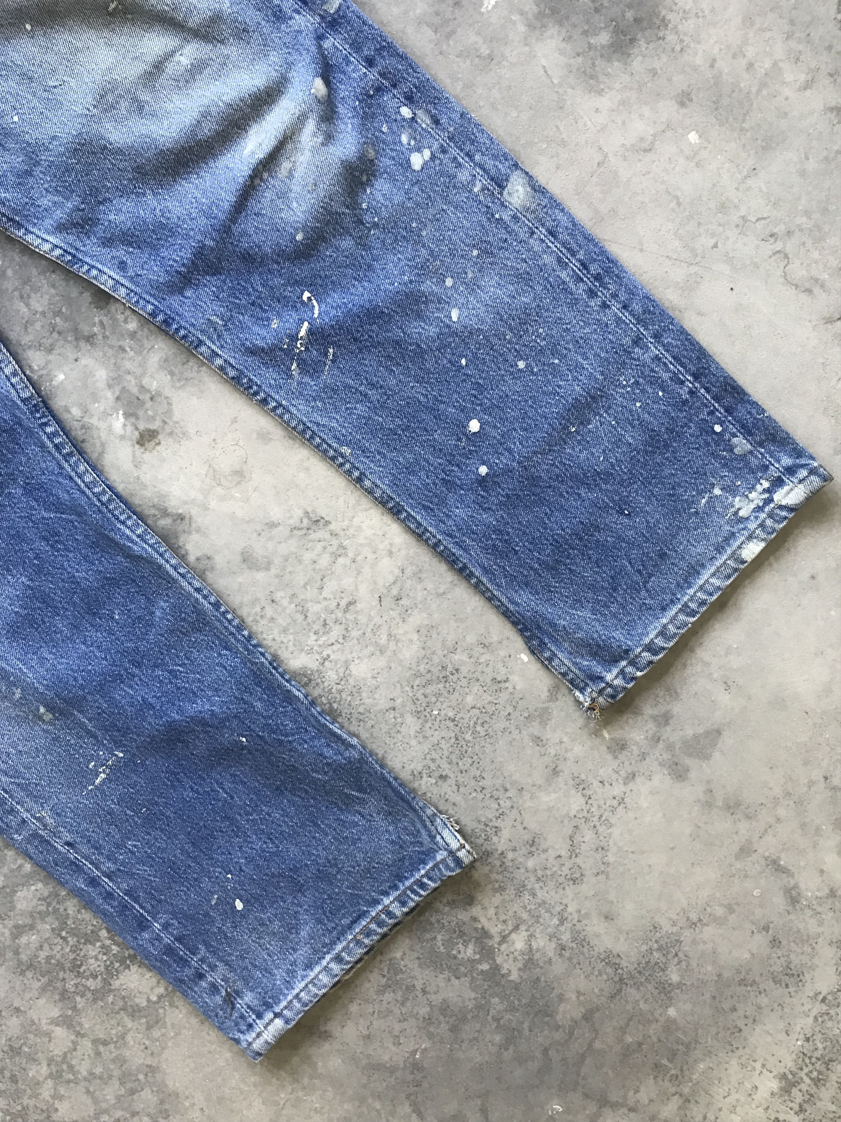 Levi's VLEV4 - Vintage Levis 501 Painted Distressed Denim Size US 31 - 3 Thumbnail