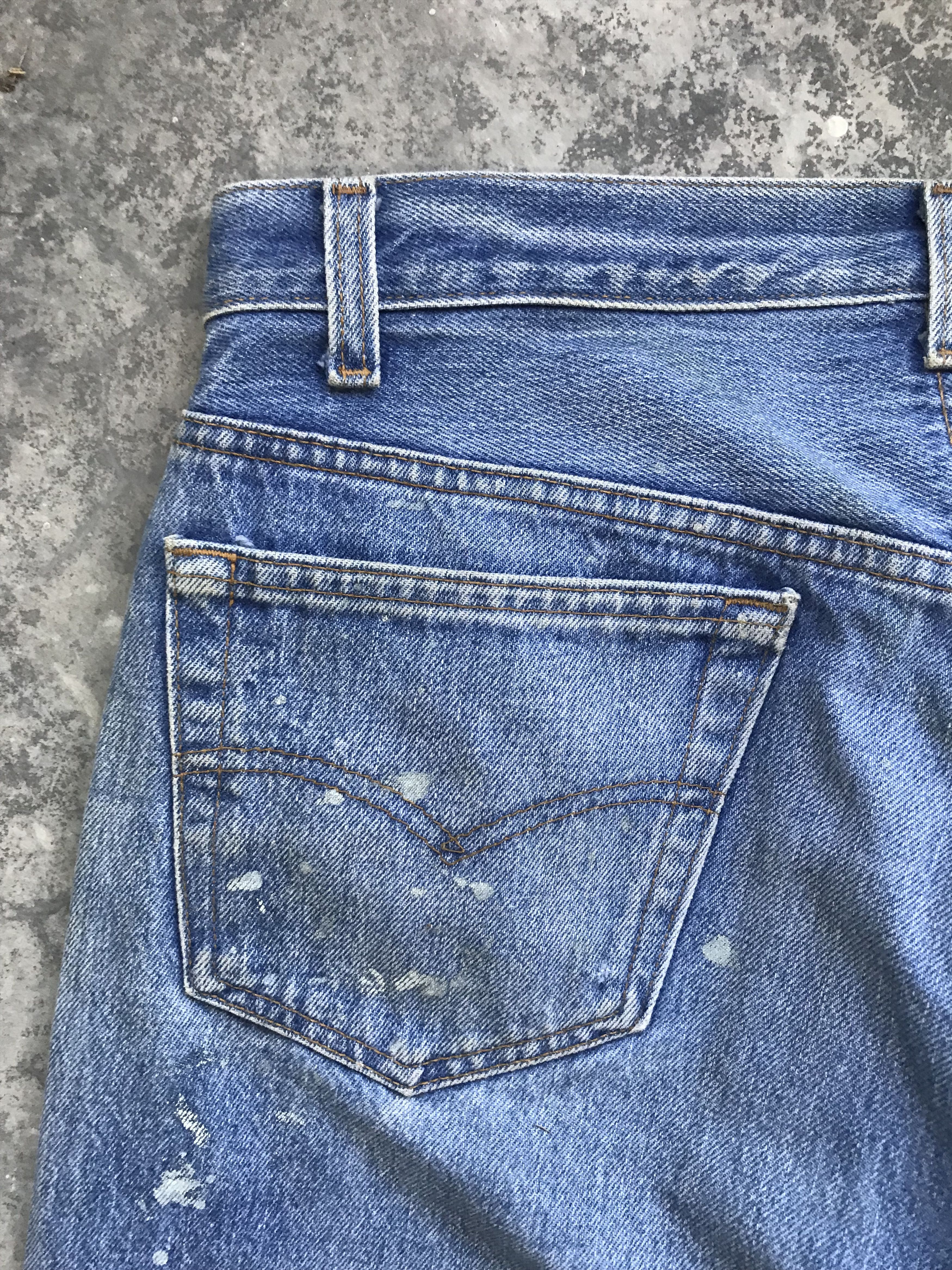 Levi's VLEV4 - Vintage Levis 501 Painted Distressed Denim Size US 31 - 16 Thumbnail