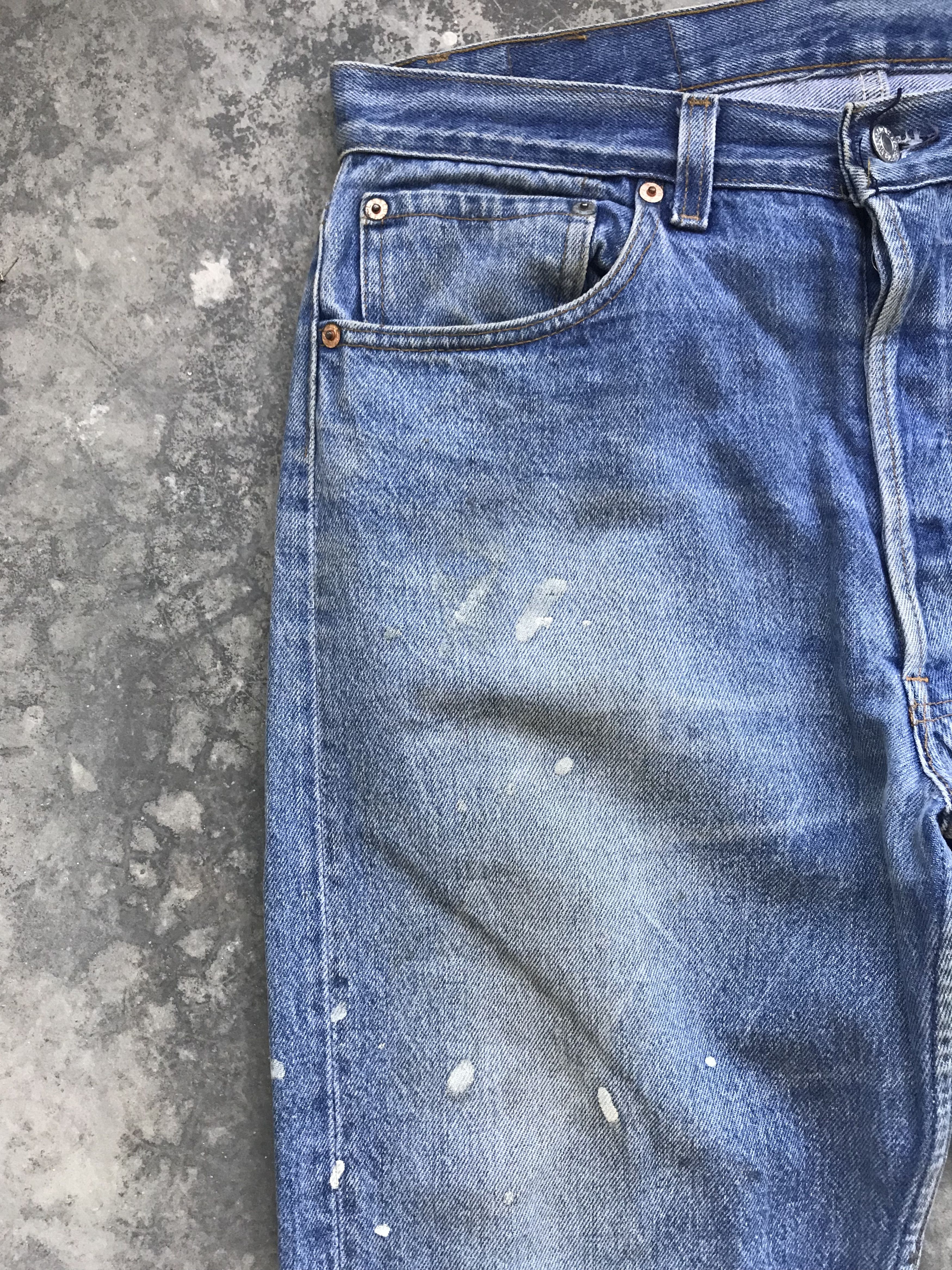 Levi's VLEV4 - Vintage Levis 501 Painted Distressed Denim Size US 31 - 5 Thumbnail
