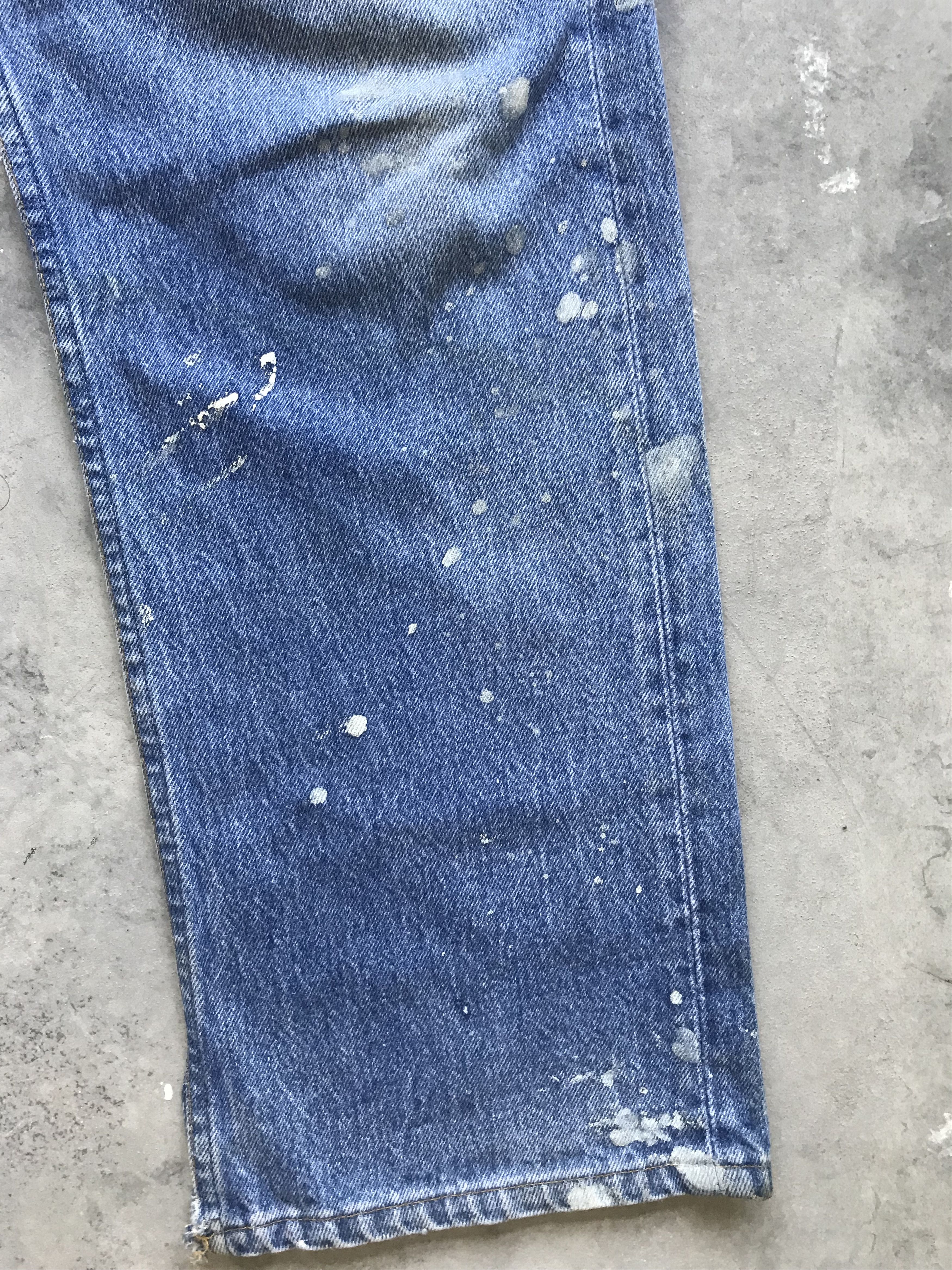 Levi's VLEV4 - Vintage Levis 501 Painted Distressed Denim Size US 31 - 7 Thumbnail