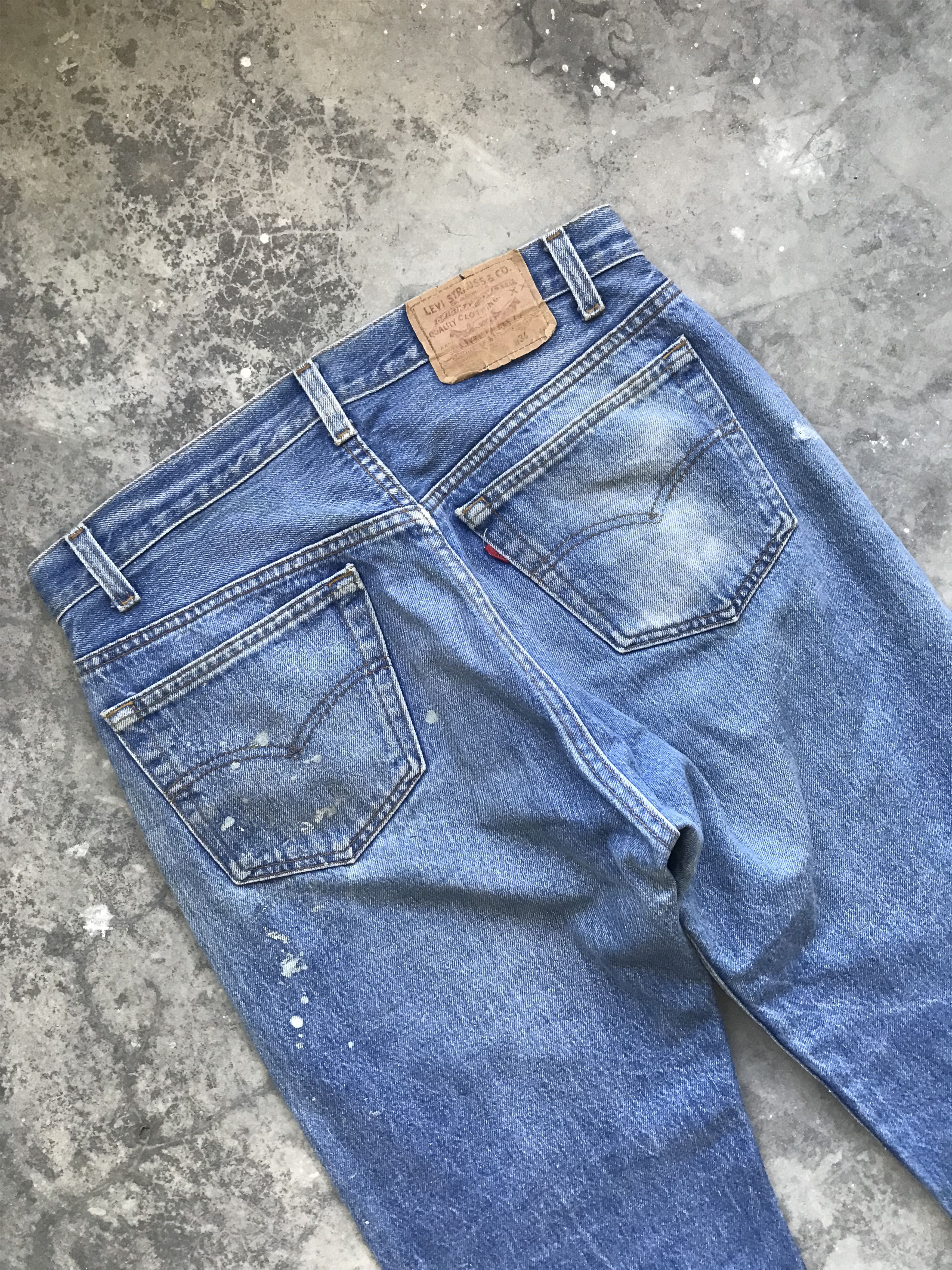 Levi's VLEV4 - Vintage Levis 501 Painted Distressed Denim Size US 31 - 13 Thumbnail
