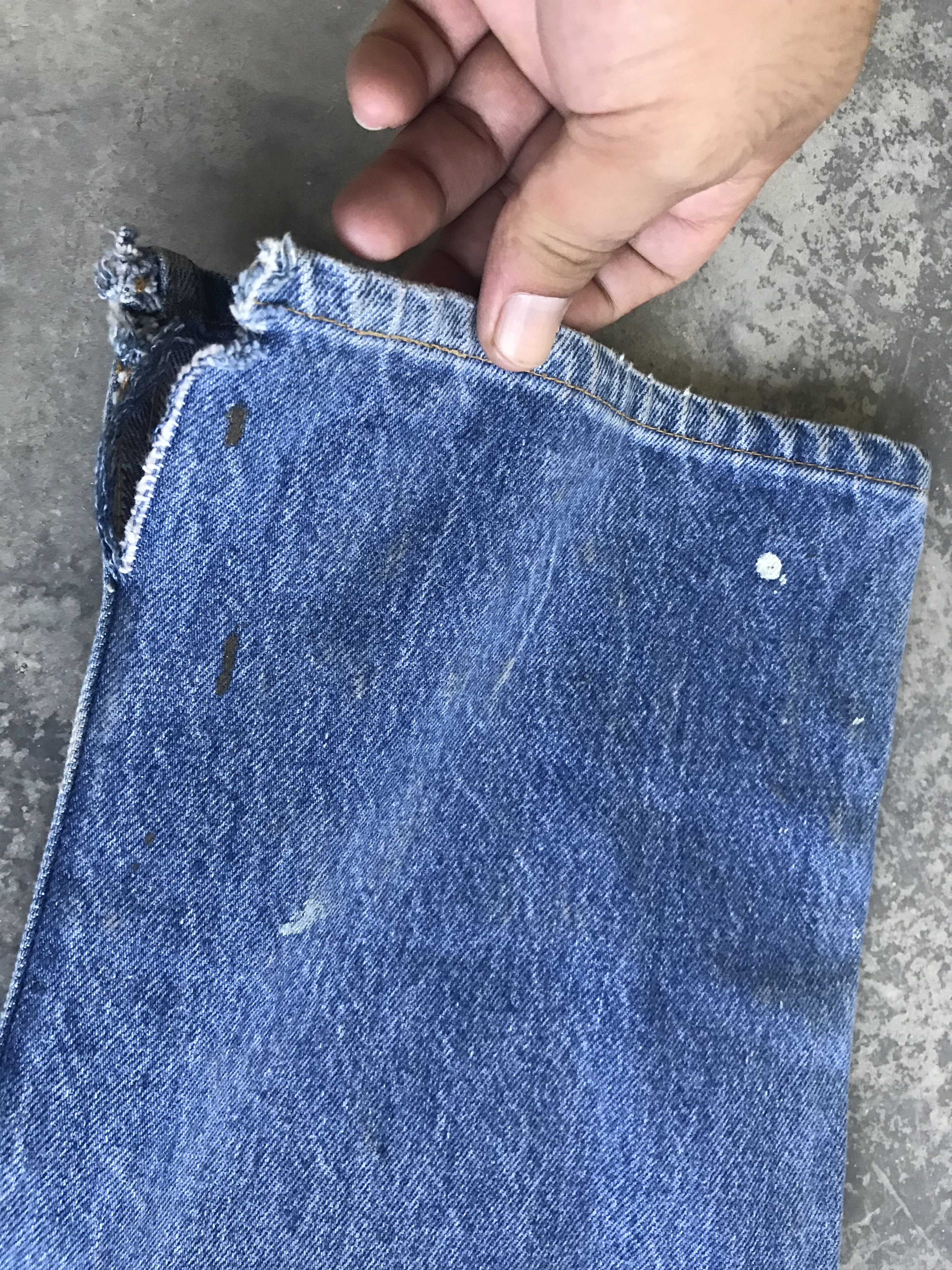 Levi's VLEV4 - Vintage Levis 501 Painted Distressed Denim Size US 31 - 10 Thumbnail