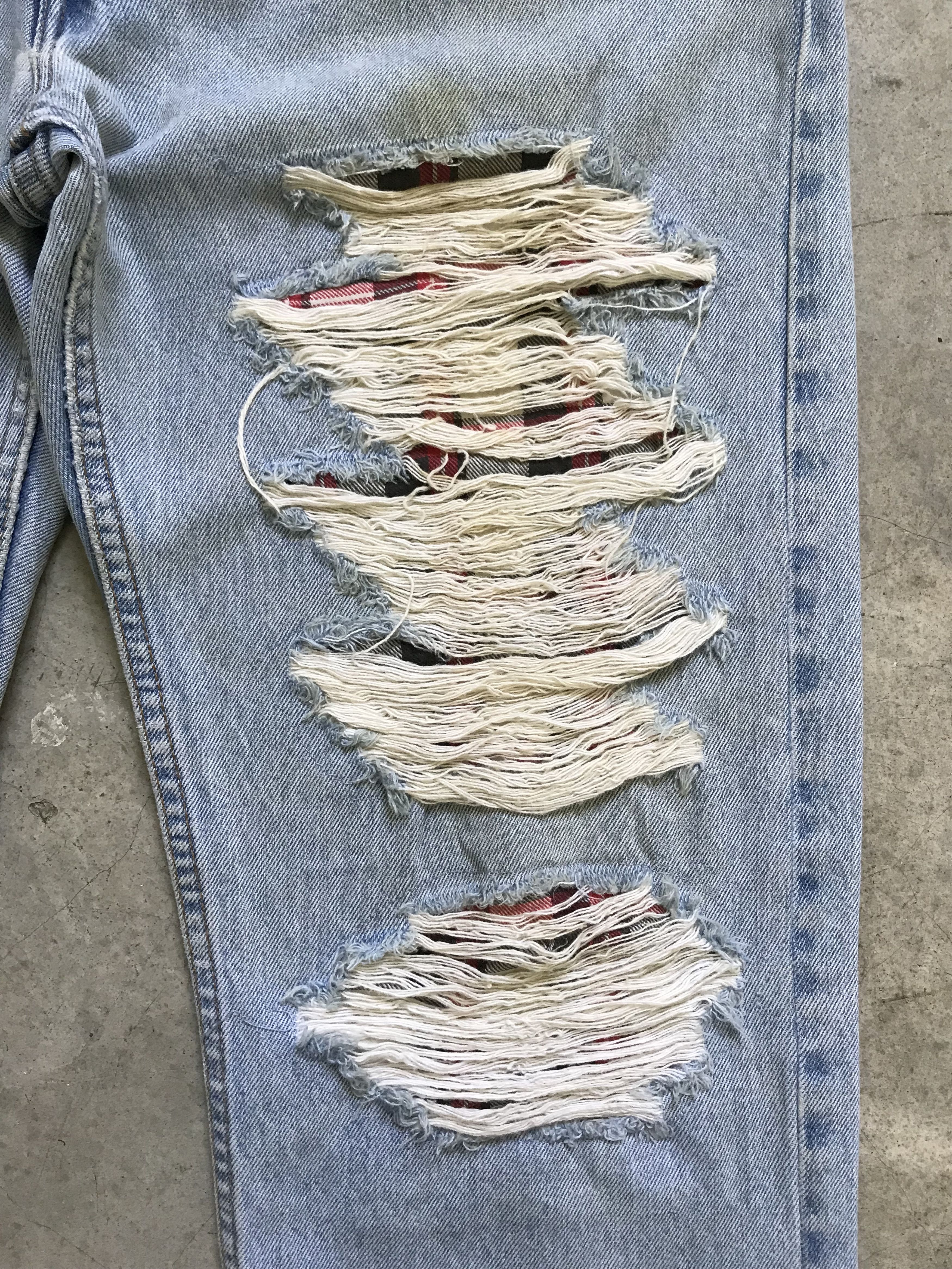 Levi's VLEV8 - Vintage Levis x Plaid Knee Distressed Denim Size US 34 / EU 50 - 5 Thumbnail