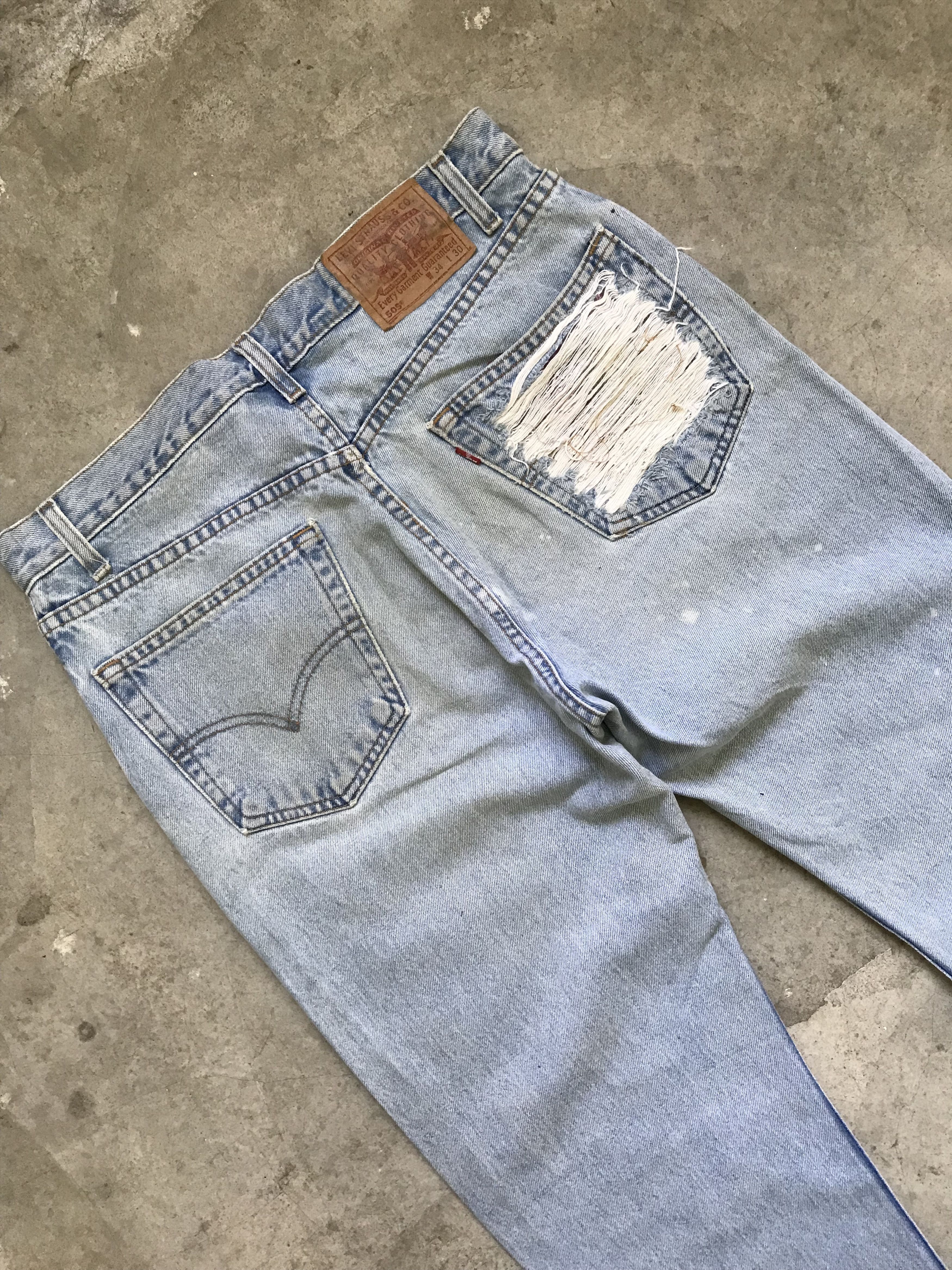 Levi's VLEV8 - Vintage Levis x Plaid Knee Distressed Denim Size US 34 / EU 50 - 11 Thumbnail