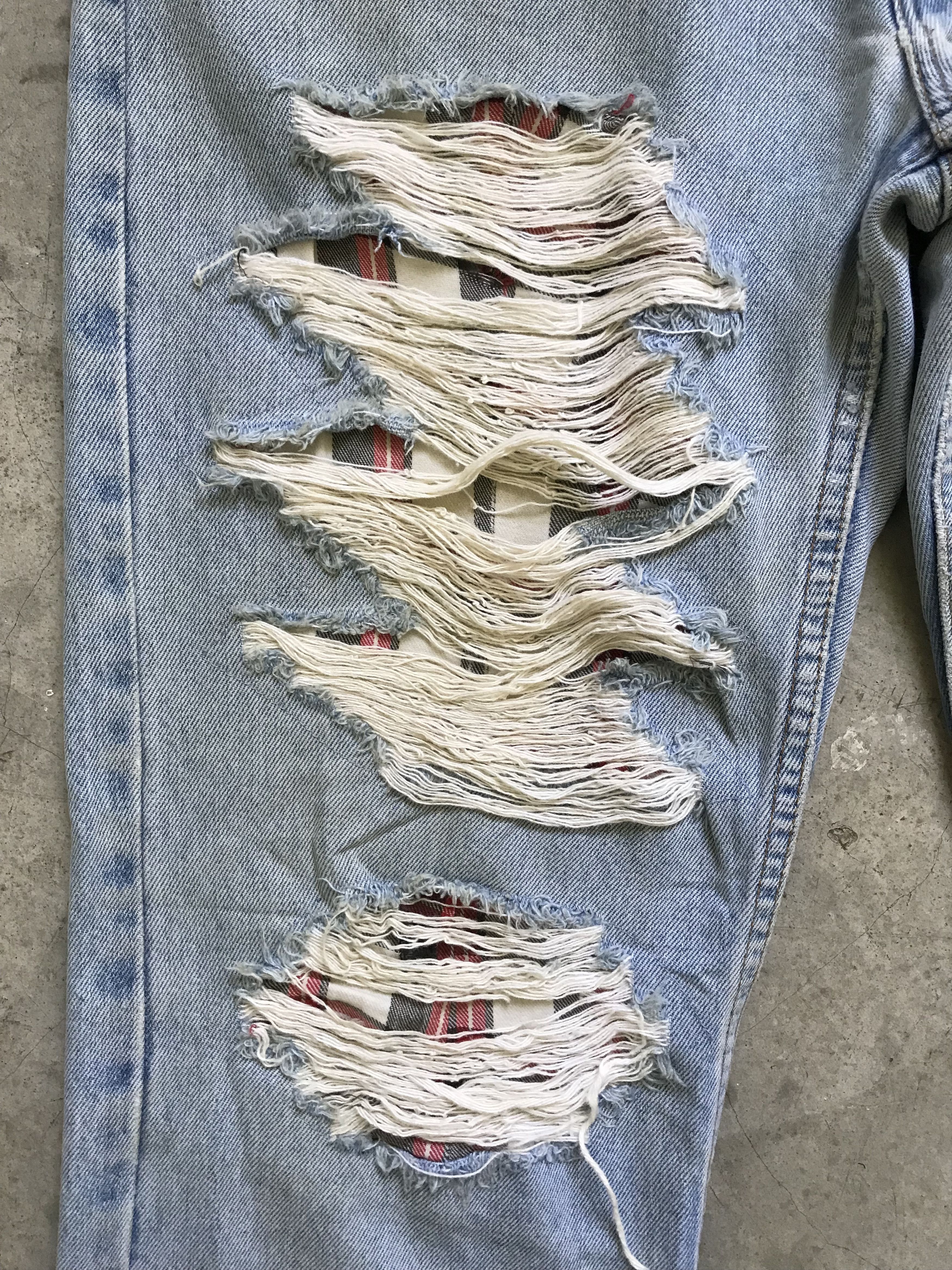 Levi's VLEV8 - Vintage Levis x Plaid Knee Distressed Denim Size US 34 / EU 50 - 4 Thumbnail