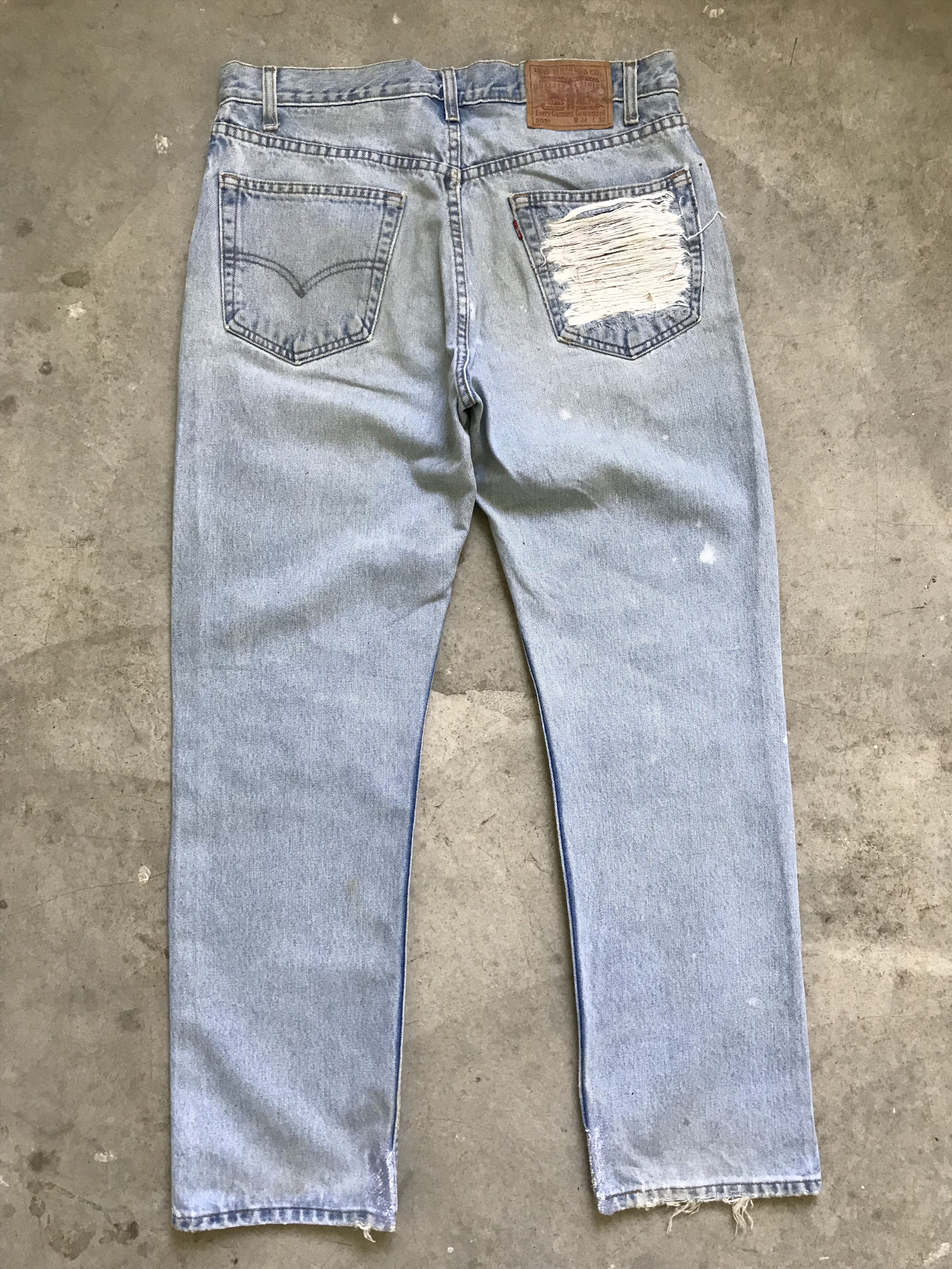 Levi's VLEV8 - Vintage Levis x Plaid Knee Distressed Denim Size US 34 / EU 50 - 10 Thumbnail
