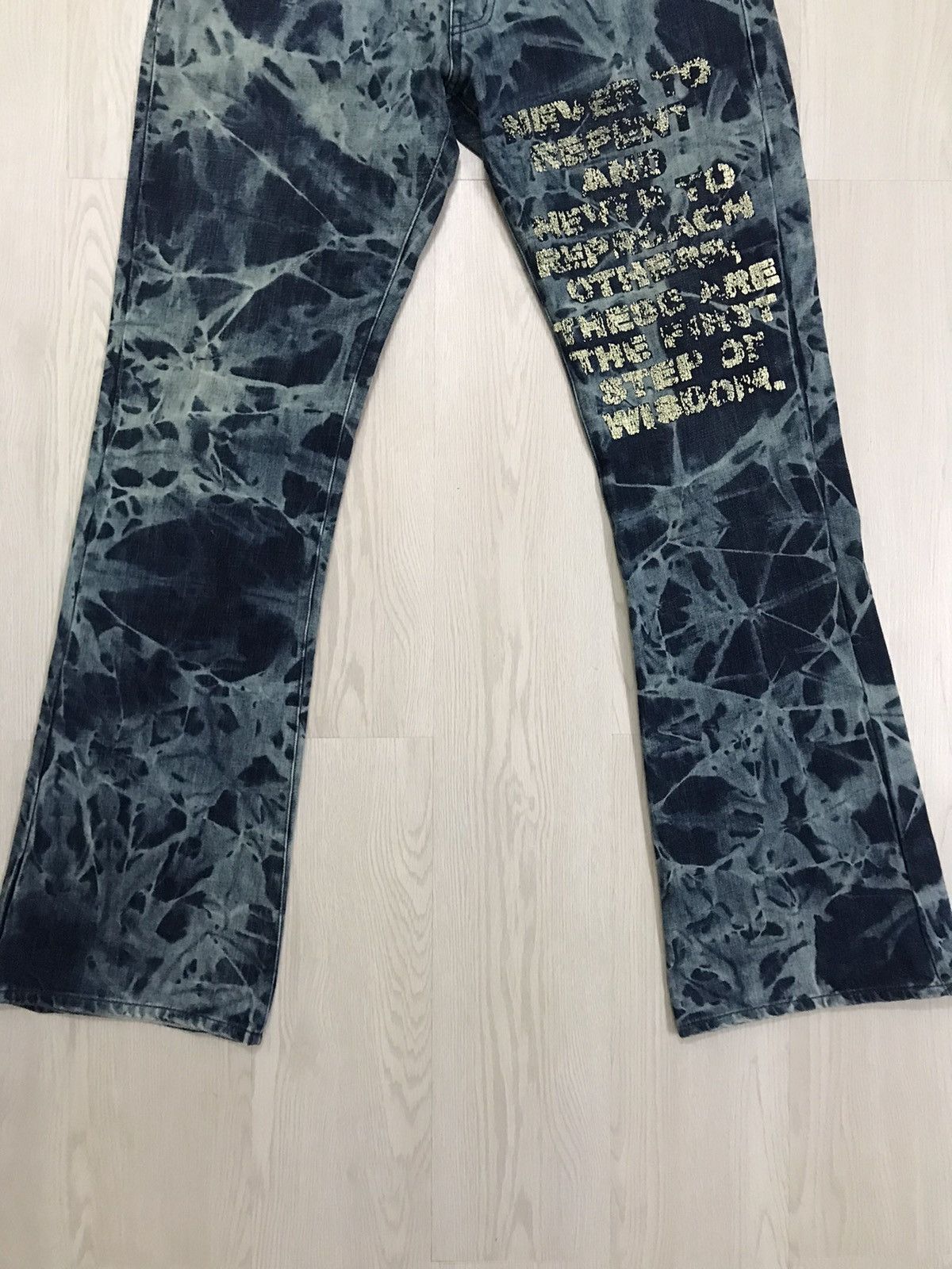 Japanese Brand × Vintage Vintage Edge Rupert Japan Asid Wash Flared Jeans Size US 33 - 4 Thumbnail