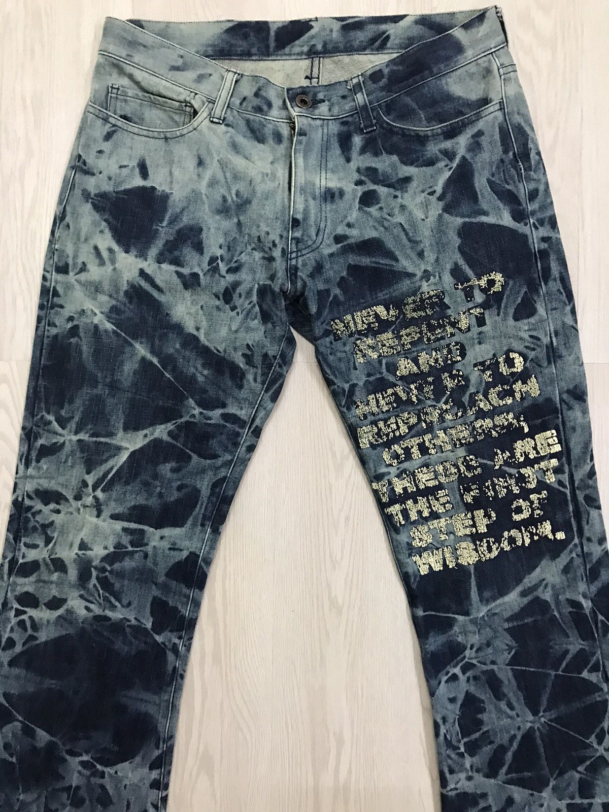Japanese Brand × Vintage Vintage Edge Rupert Japan Asid Wash Flared Jeans Size US 33 - 3 Thumbnail