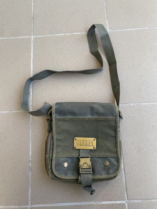 Diesel Vintage Diesel Cargo Messenger Military Army Crossbody Bag