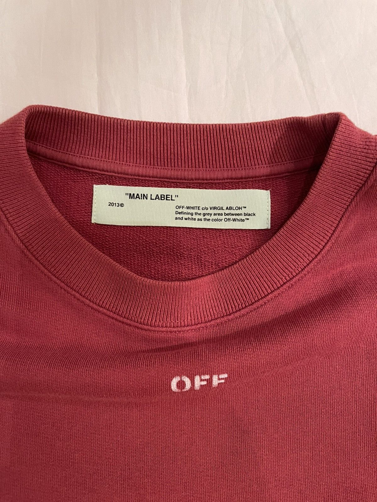 Off-White Off-White burgundy ‘Seeing Things’ Arrow Crewneck Sweater Size US L / EU 52-54 / 3 - 3 Thumbnail
