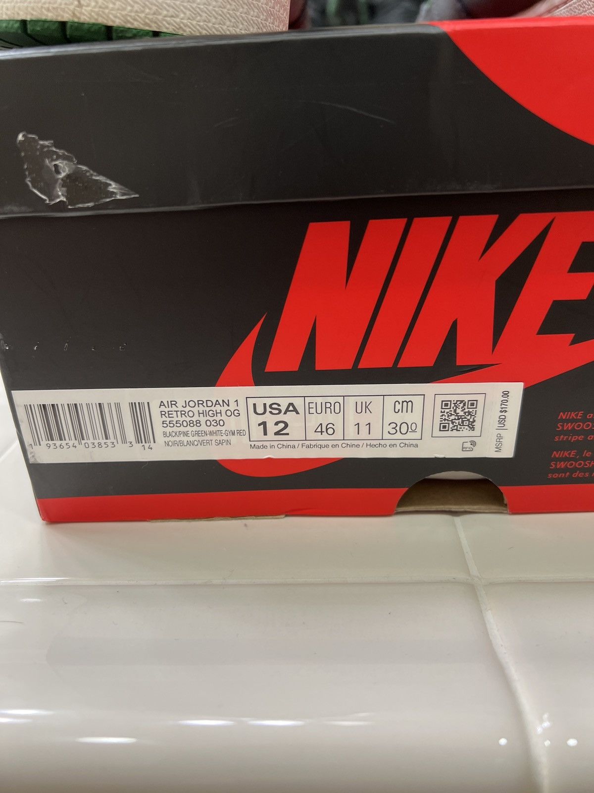 Jordan Brand Jordan 1 Pine Green Size US 12 / EU 45 - 6 Thumbnail