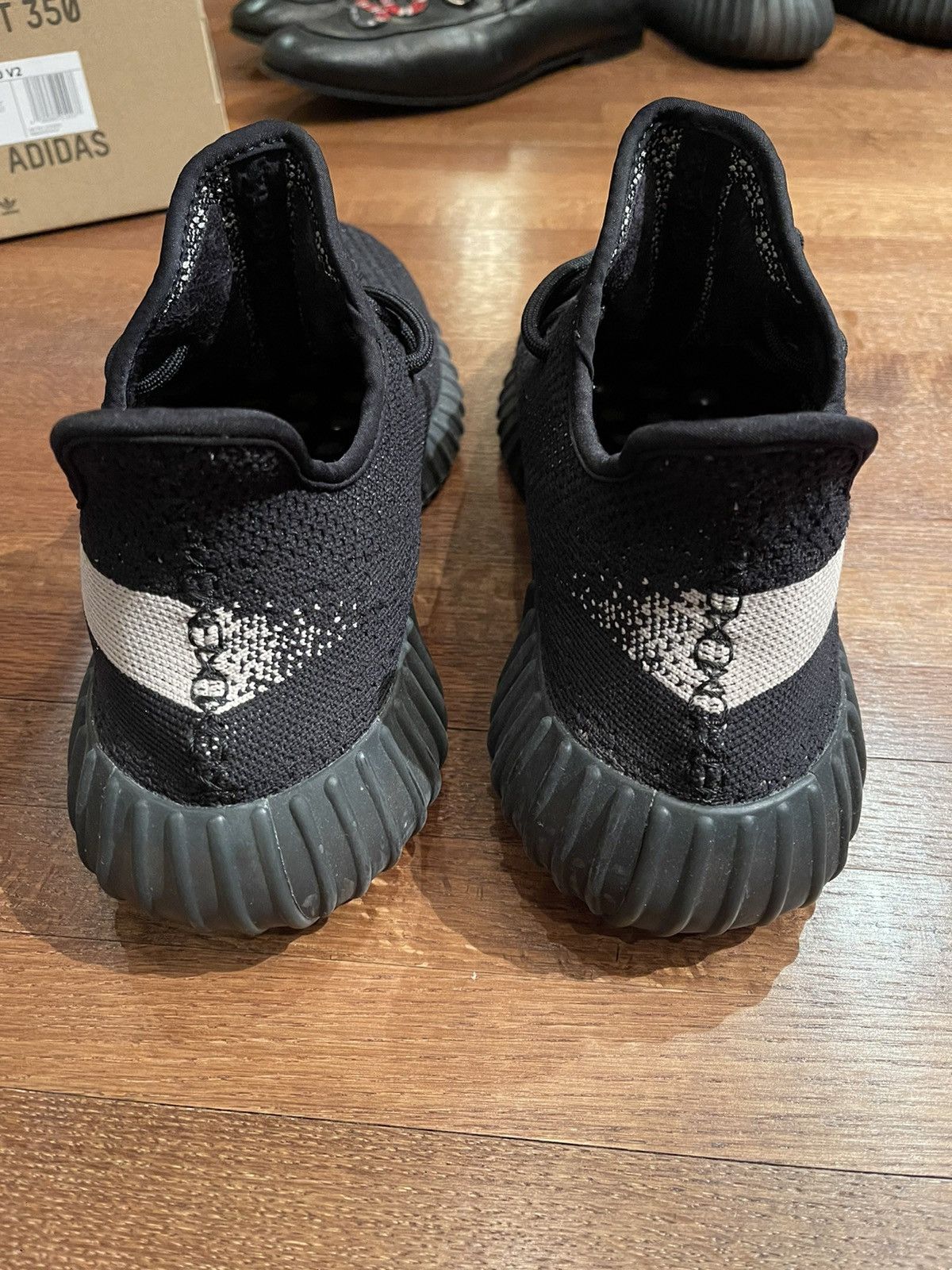 Adidas × Kanye West Adidas Yeezy Boost 350 V2 ‘Core Black White) Shoes Size US 11 / EU 44 - 4 Thumbnail