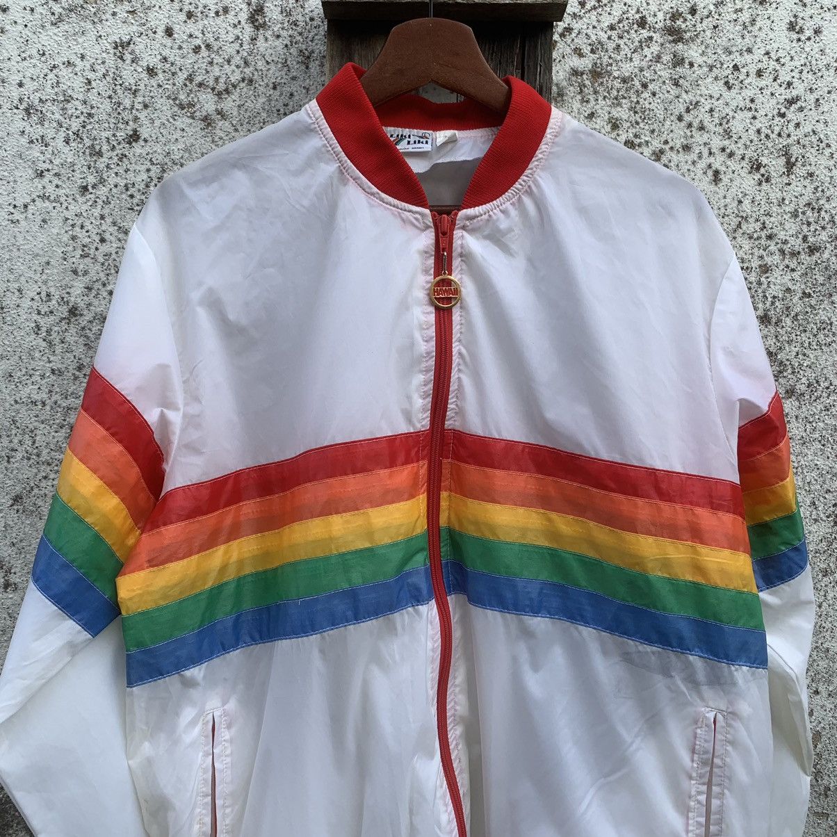Japanese Brand × Rainbow × Vintage VINTAGE 90’s RAINBOW STRIPED HONOLULU HAWAII RARE JACKET Size US L / EU 52-54 / 3 - 3 Thumbnail