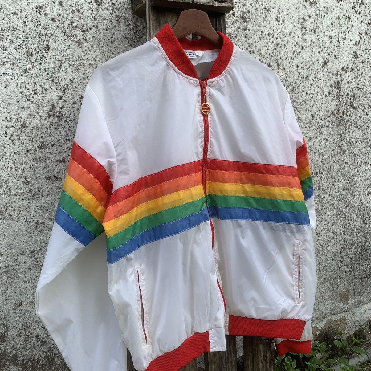 Japanese Brand × Rainbow × Vintage VINTAGE 90’s RAINBOW STRIPED HONOLULU HAWAII RARE JACKET Size US L / EU 52-54 / 3 - 2 Thumbnail
