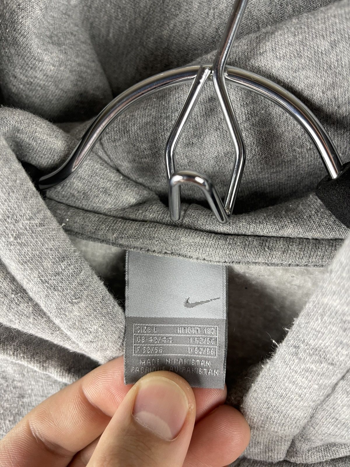 Nike Nike Vintage y2k grey classic zip hoodie hooded jacket Size US L / EU 52-54 / 3 - 9 Thumbnail
