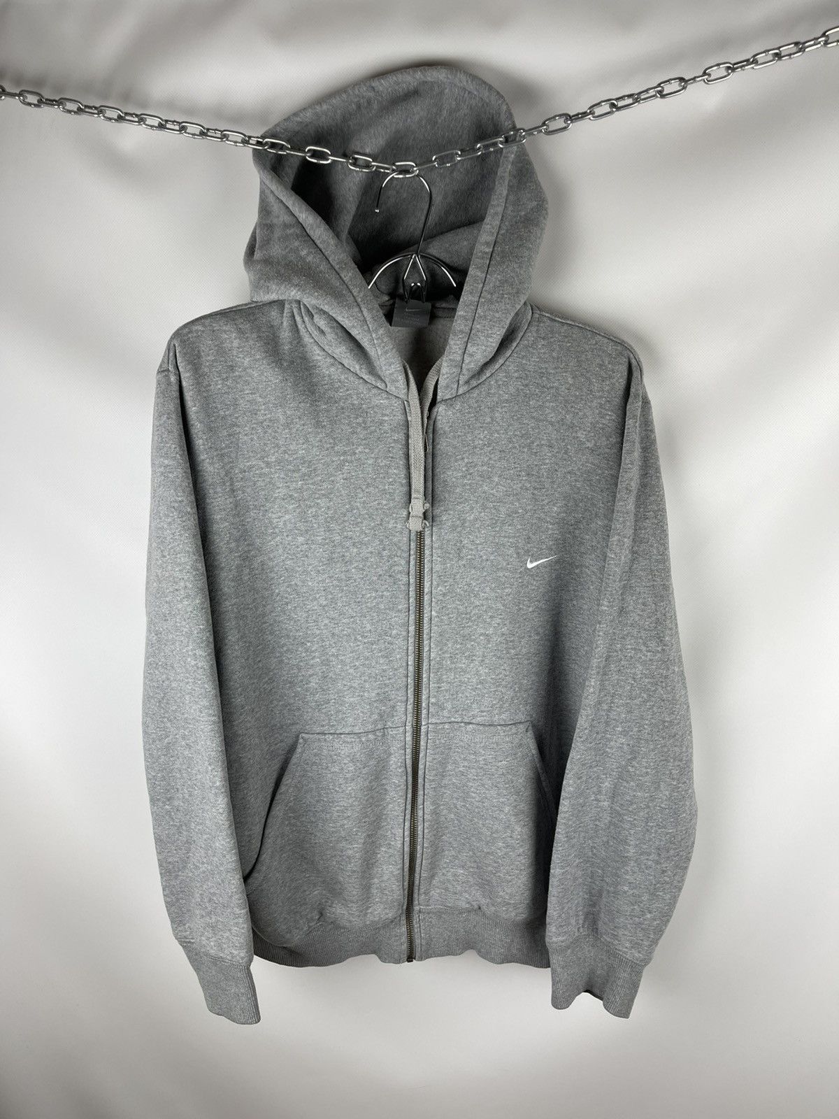 Nike Nike Vintage y2k grey classic zip hoodie hooded jacket Size US L / EU 52-54 / 3 - 1 Thumbnail
