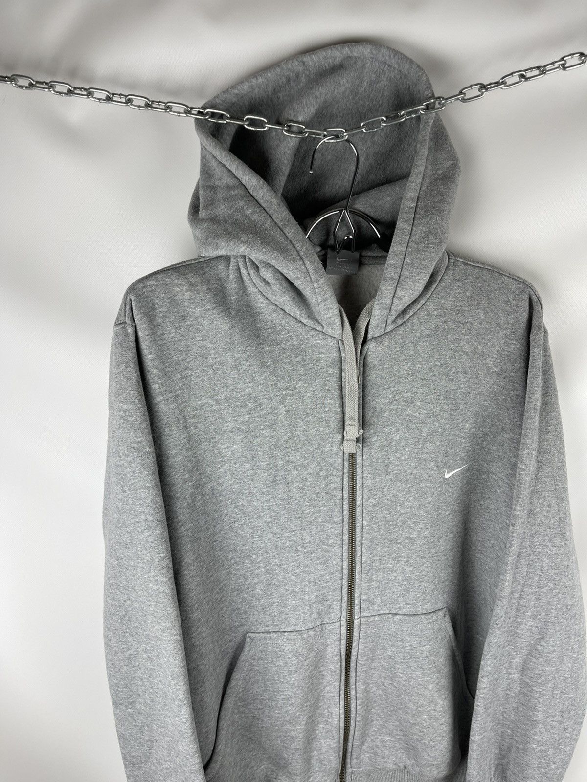 Nike Nike Vintage y2k grey classic zip hoodie hooded jacket Size US L / EU 52-54 / 3 - 2 Thumbnail