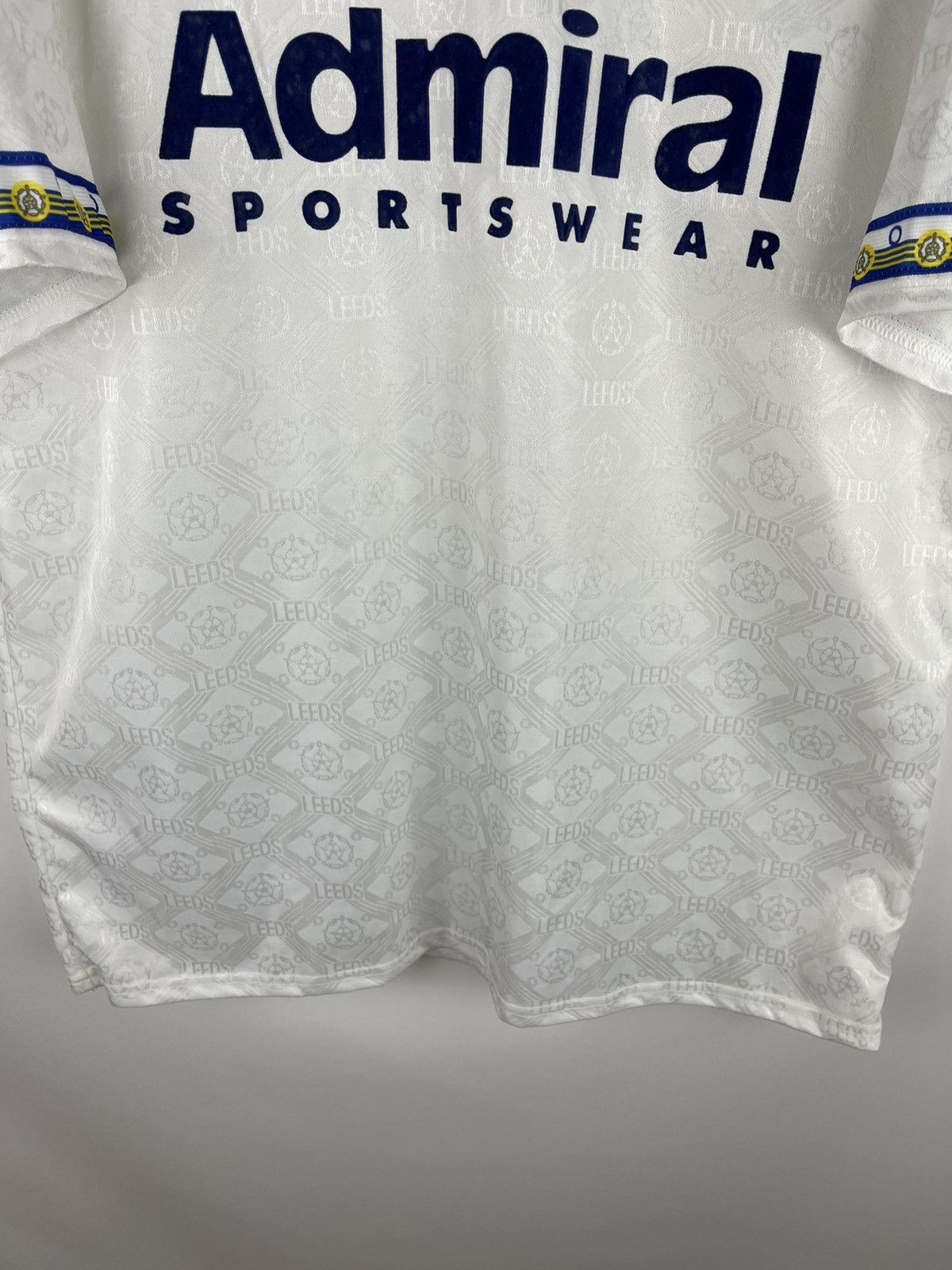 Vintage Admiral Leeds United 1992 1993 home soccer jersey football Size US L / EU 52-54 / 3 - 6 Thumbnail