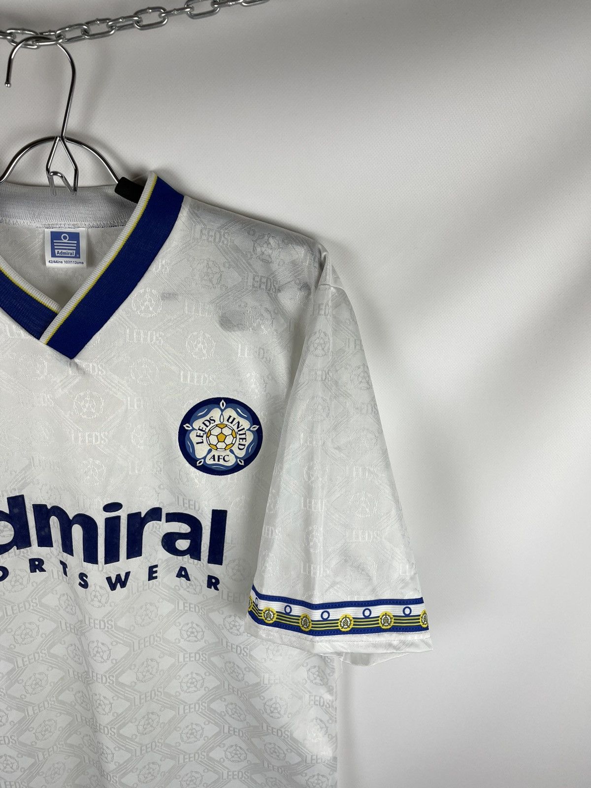 Vintage Admiral Leeds United 1992 1993 home soccer jersey football Size US L / EU 52-54 / 3 - 3 Thumbnail