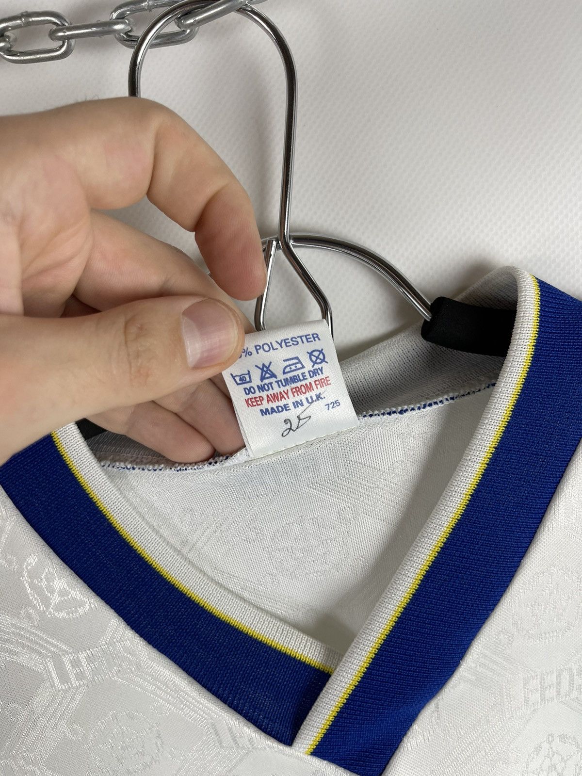 Vintage Admiral Leeds United 1992 1993 home soccer jersey football Size US L / EU 52-54 / 3 - 8 Thumbnail