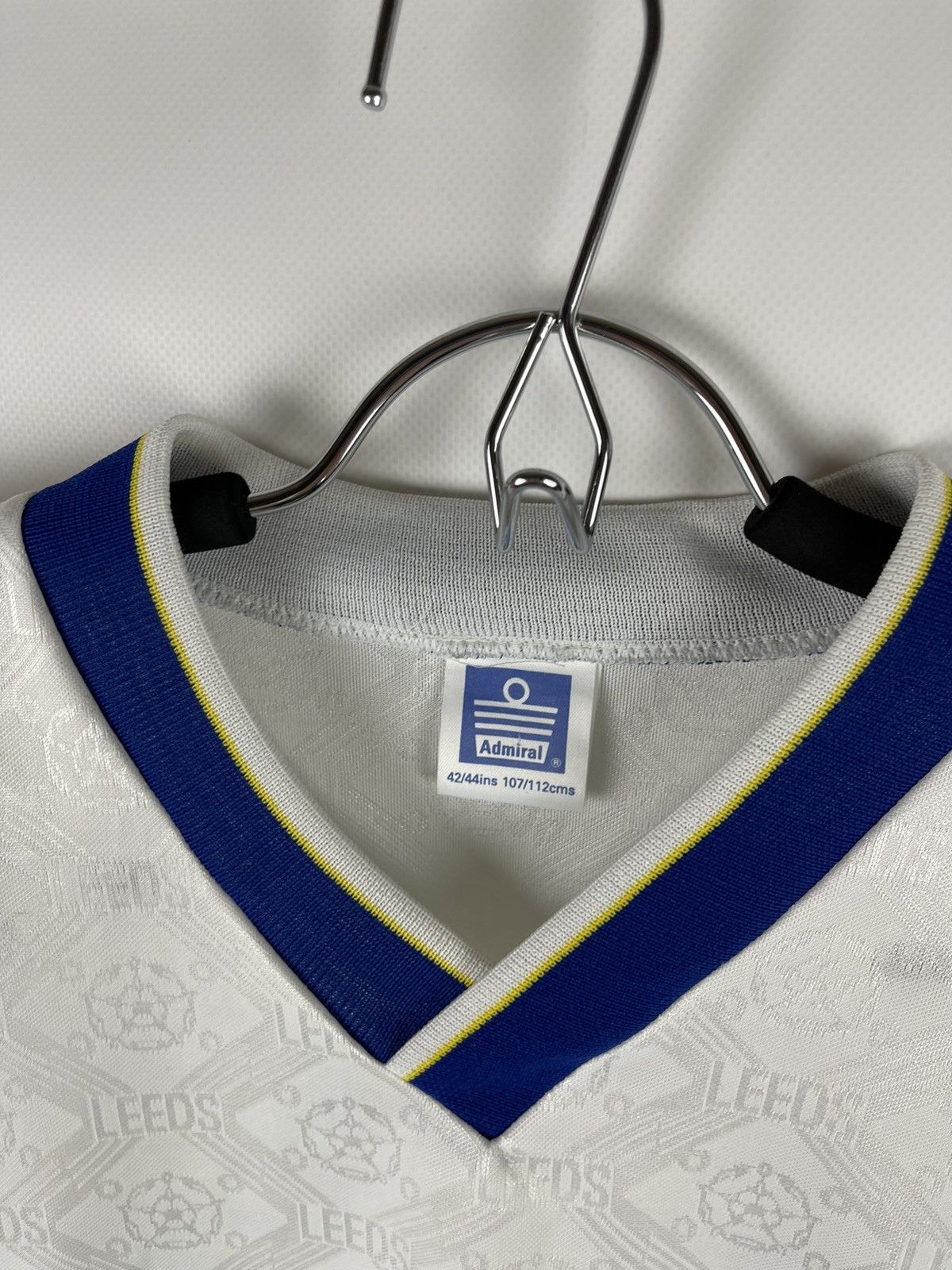 Vintage Admiral Leeds United 1992 1993 home soccer jersey football Size US L / EU 52-54 / 3 - 7 Thumbnail
