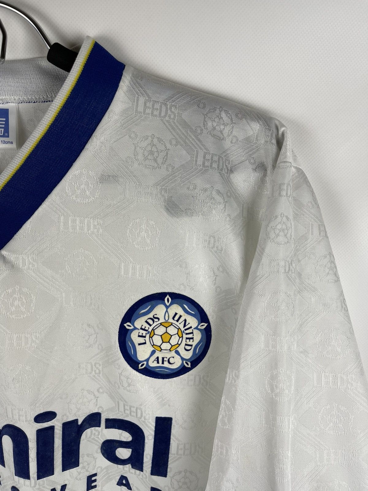 Vintage Admiral Leeds United 1992 1993 home soccer jersey football Size US L / EU 52-54 / 3 - 5 Thumbnail