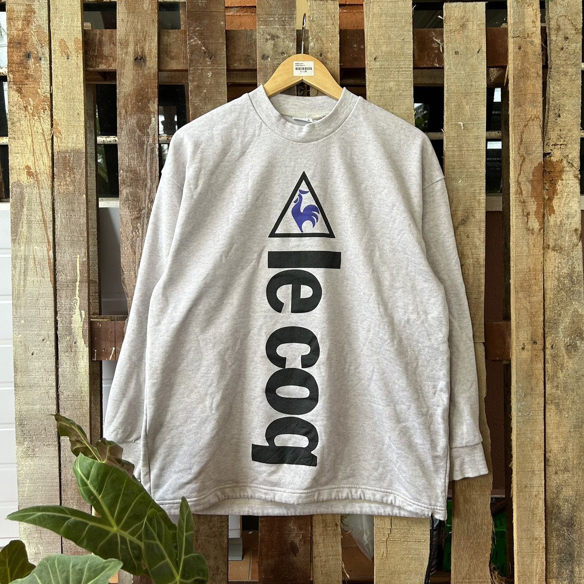 Sweat Vintage Le Coq Sportif Homme Taille L - Rouge, Années 90, Col Rond, Imprimé Coq