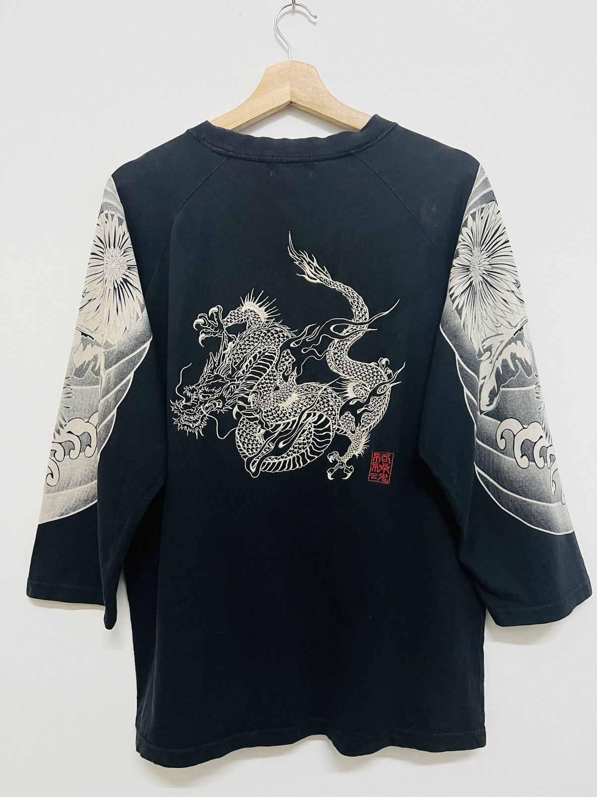 Japanese Brand Karakuri Tamashi Dragon Tattoo Longsleeve Tee Size US L / EU 52-54 / 3 - 6 Thumbnail