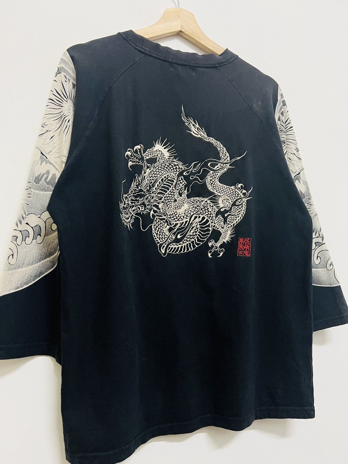 Japanese Brand Karakuri Tamashi Dragon Tattoo Longsleeve Tee Size US L / EU 52-54 / 3 - 7 Thumbnail